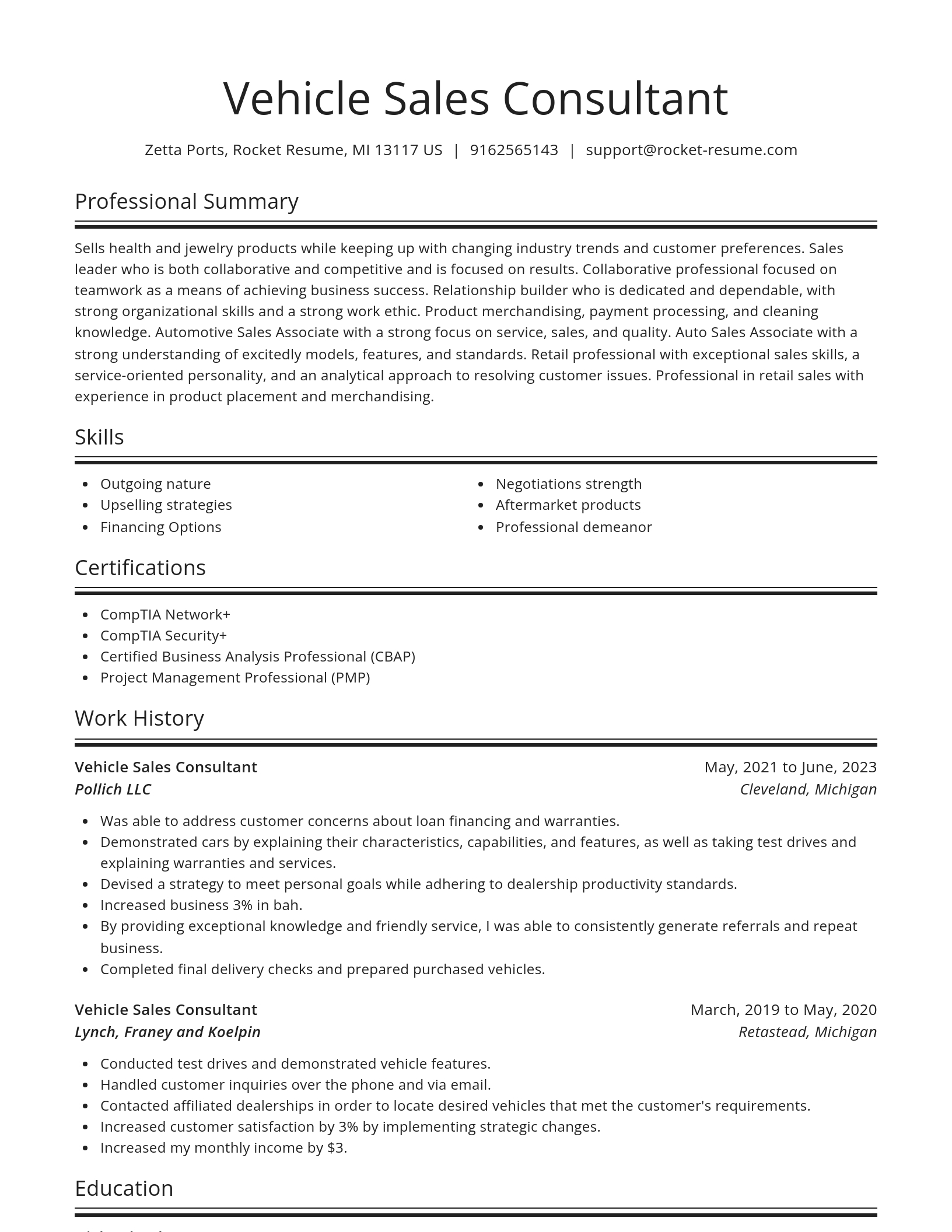 Spotlight resume template