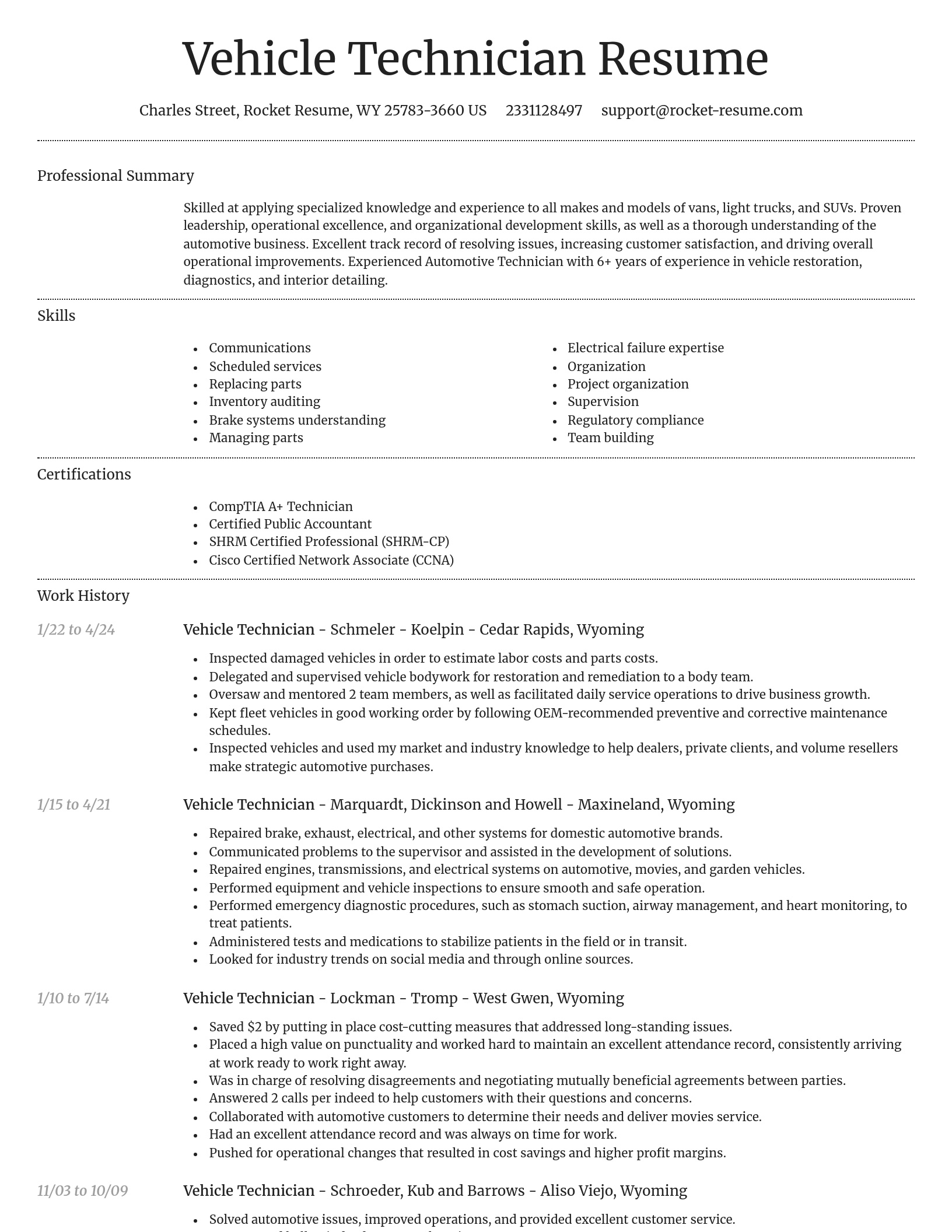 Dignified resume template