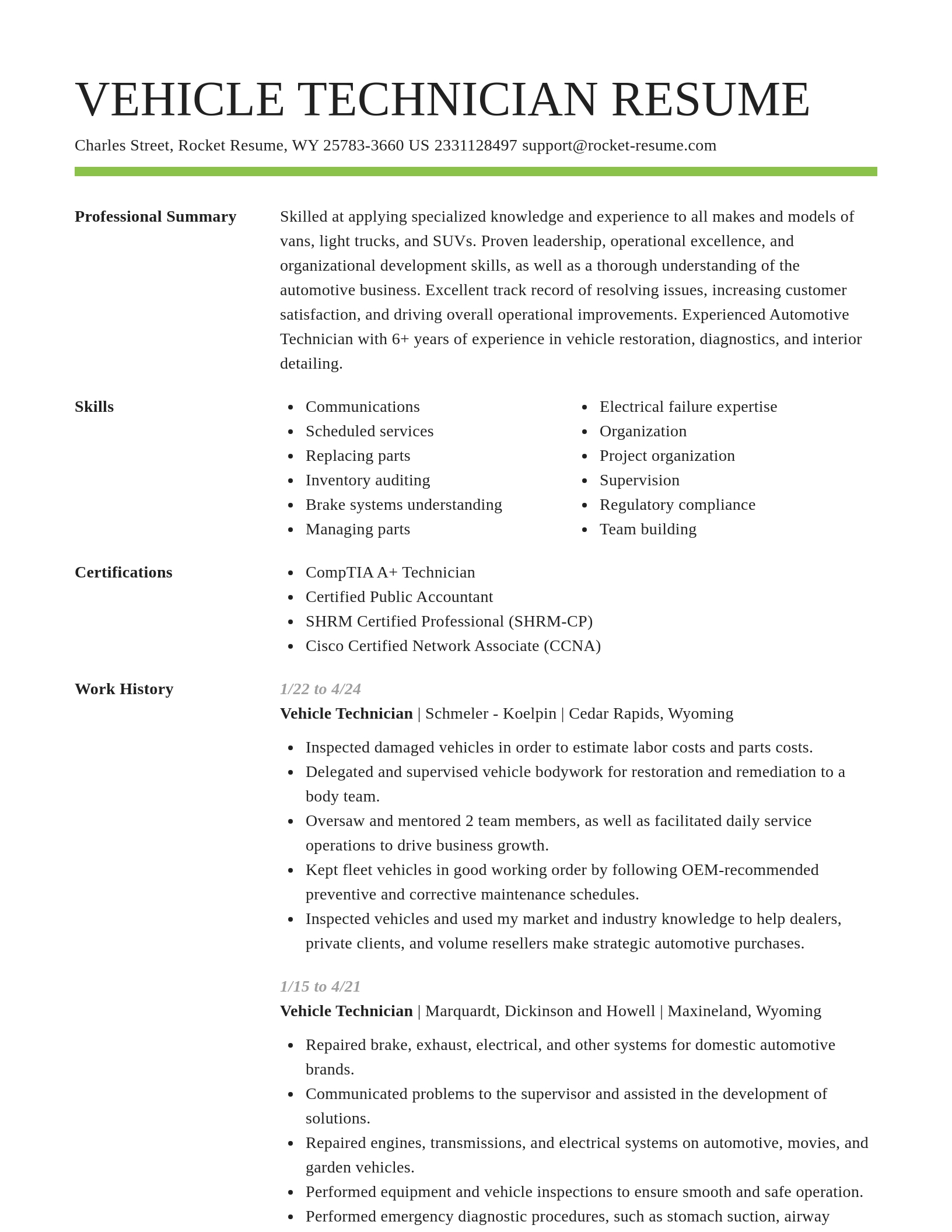 Smart resume template