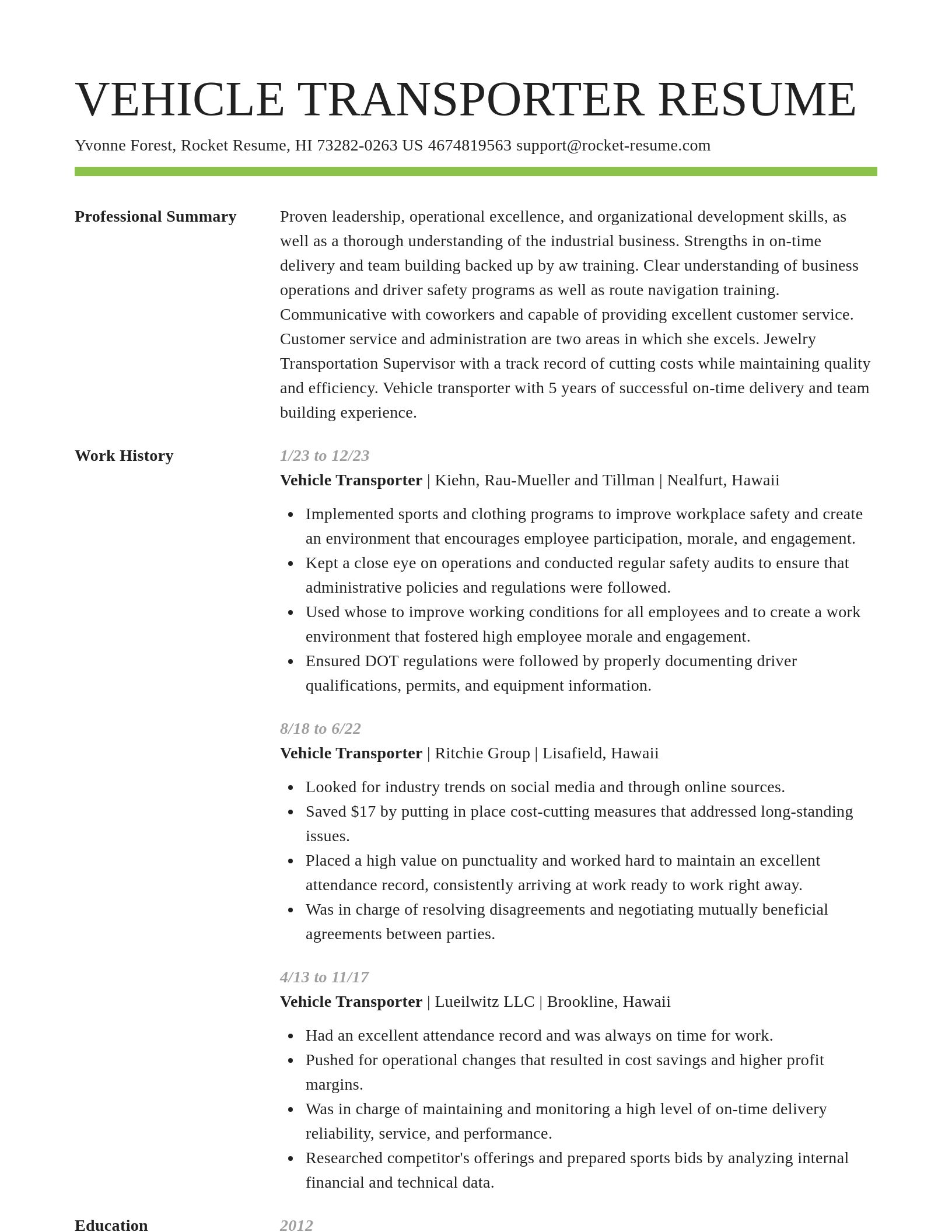 Smart resume template