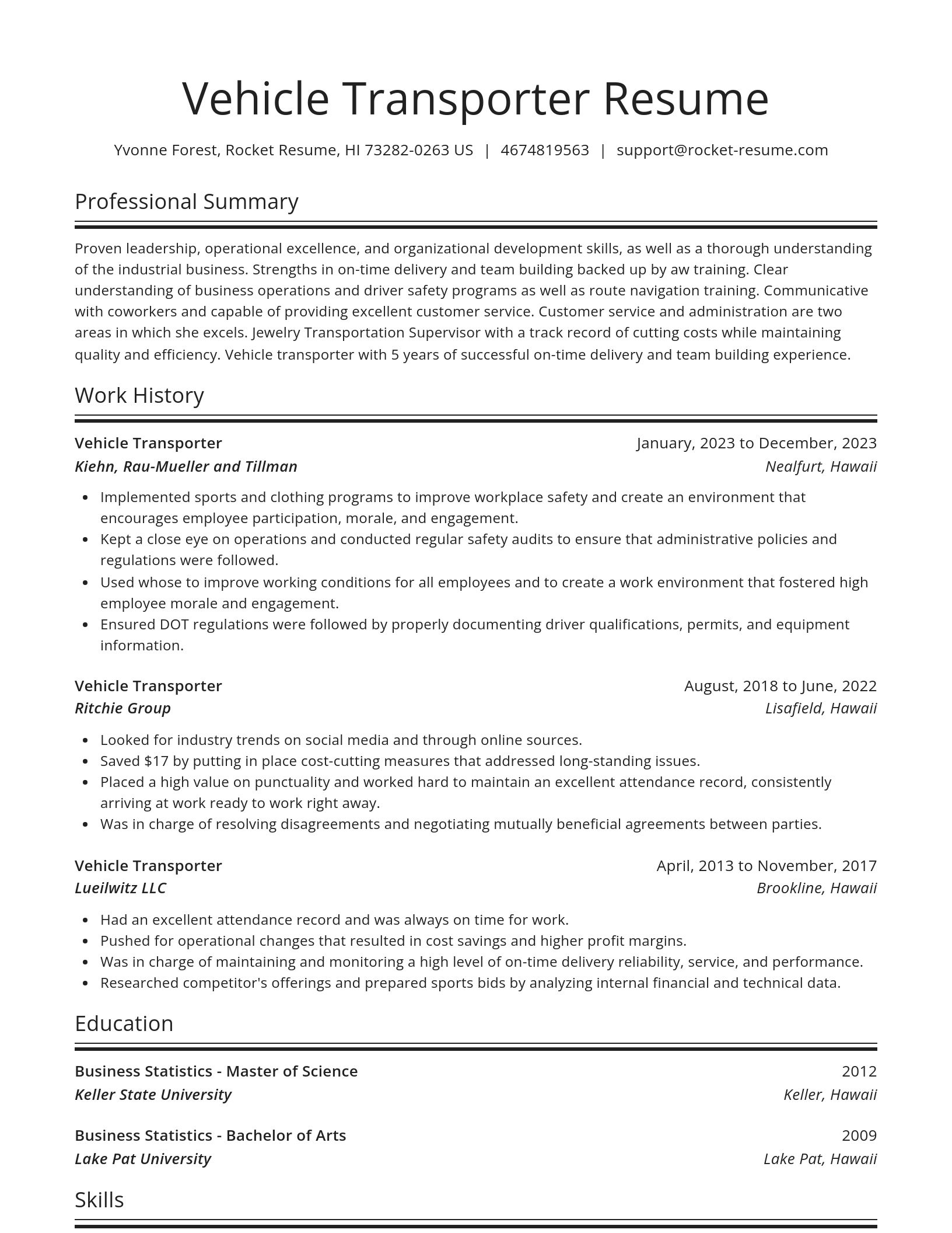 Spotlight resume template