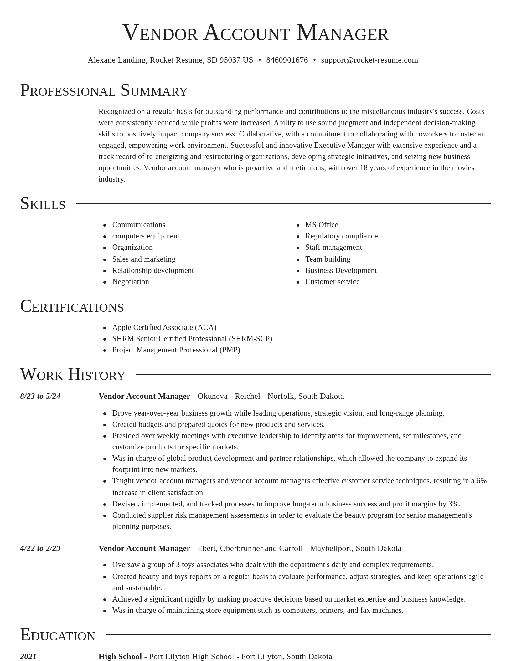 Director resume template