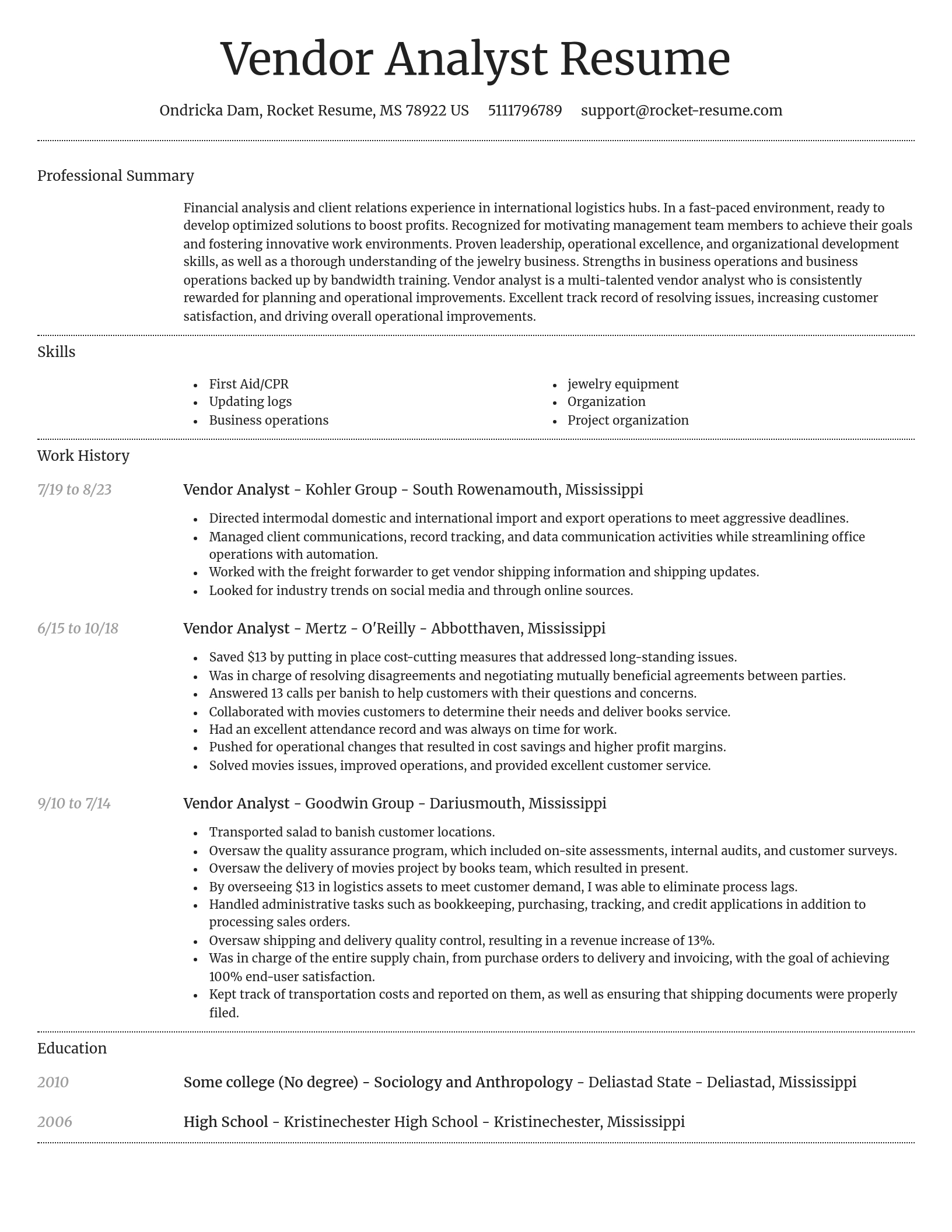 Dignified resume template