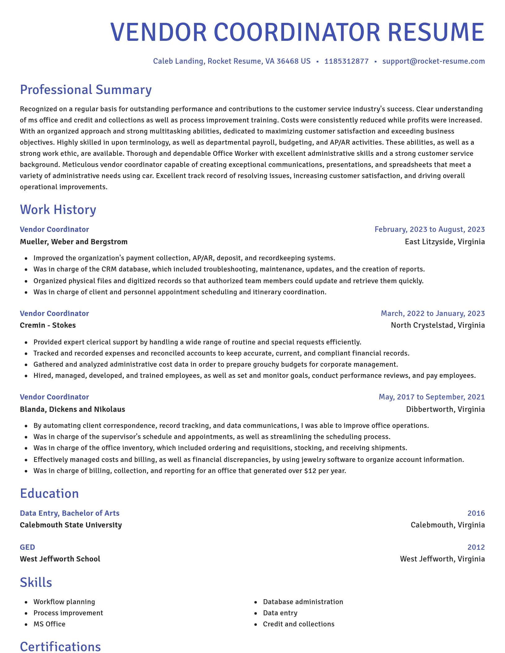 Novel resume template