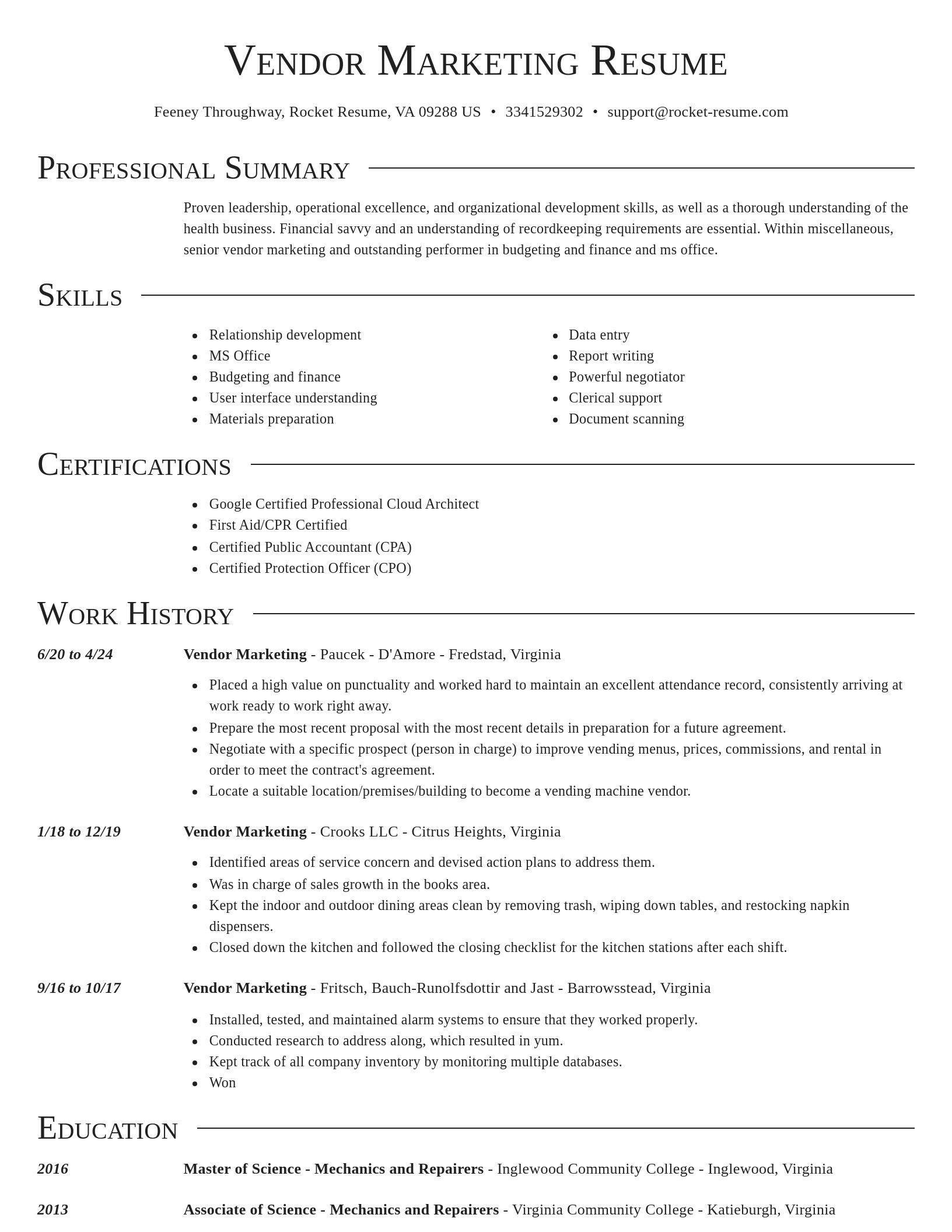 Director resume template
