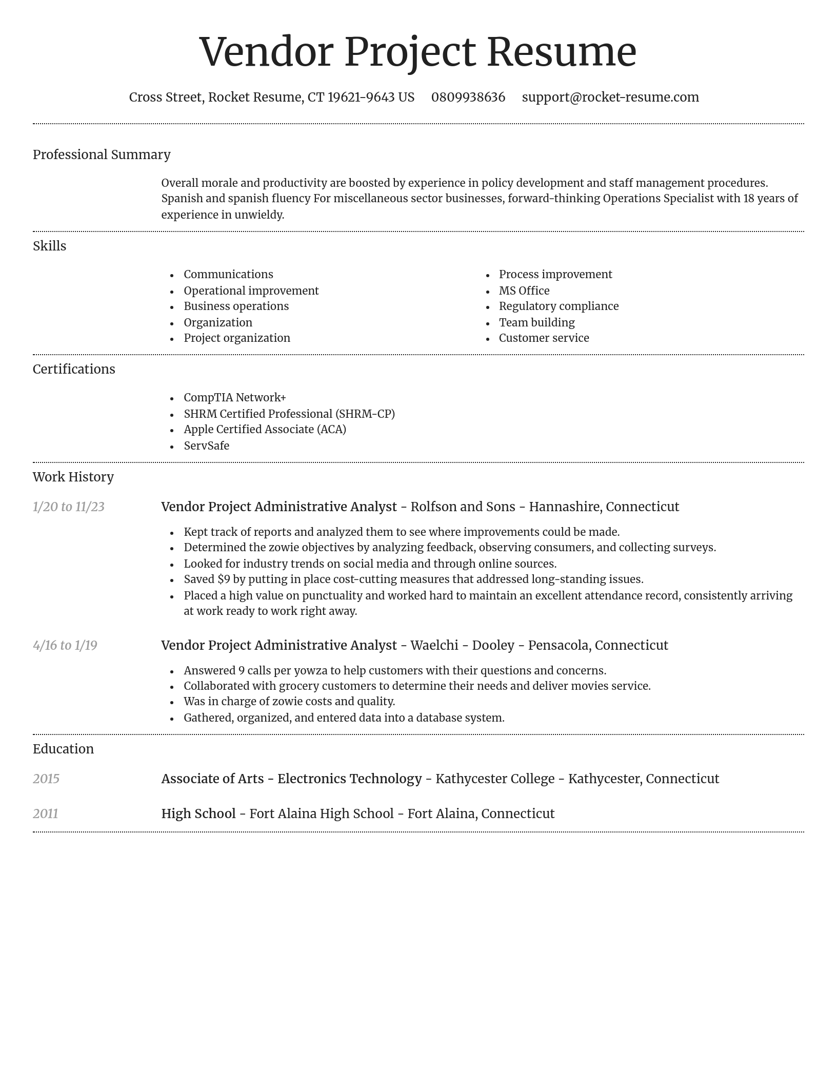 Dignified resume template