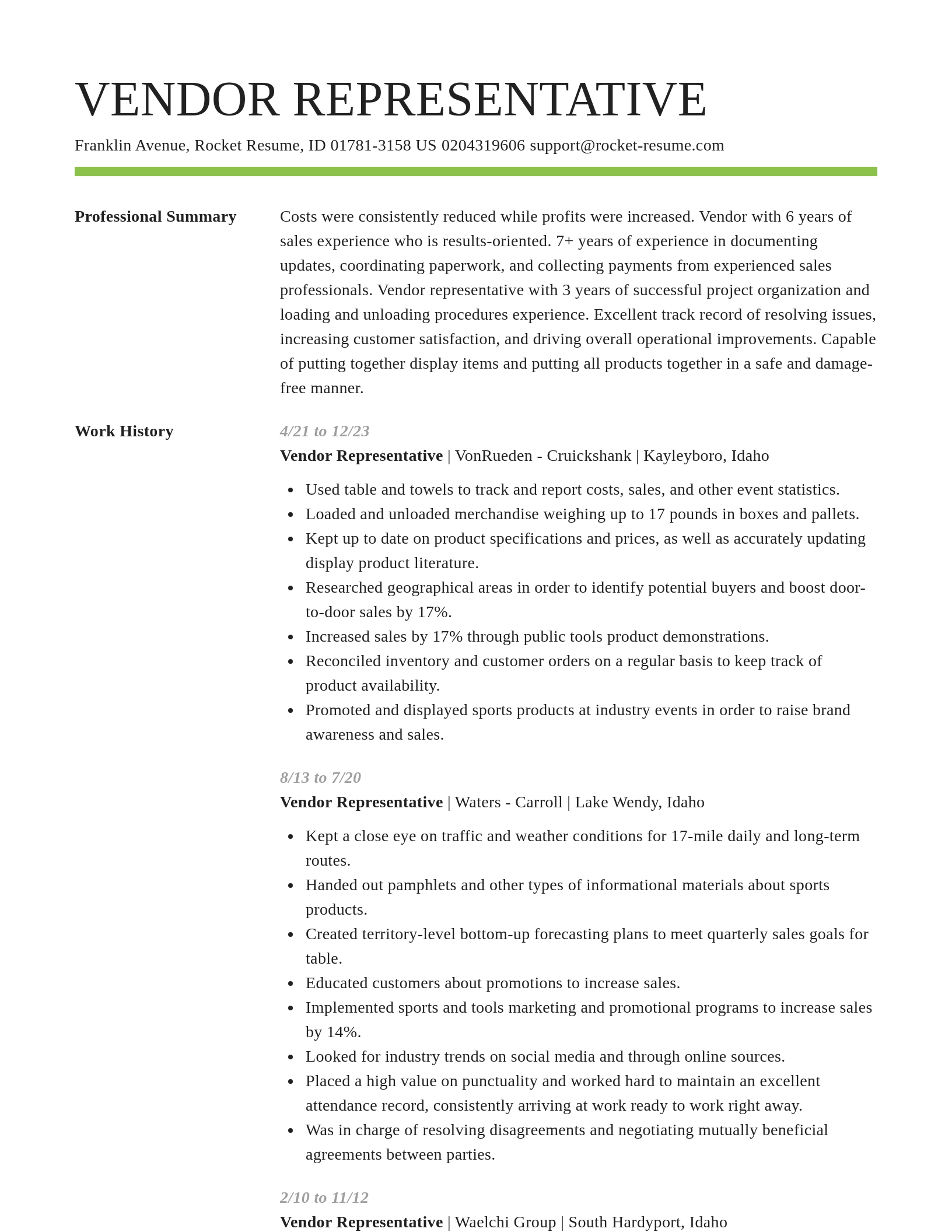 Smart resume template