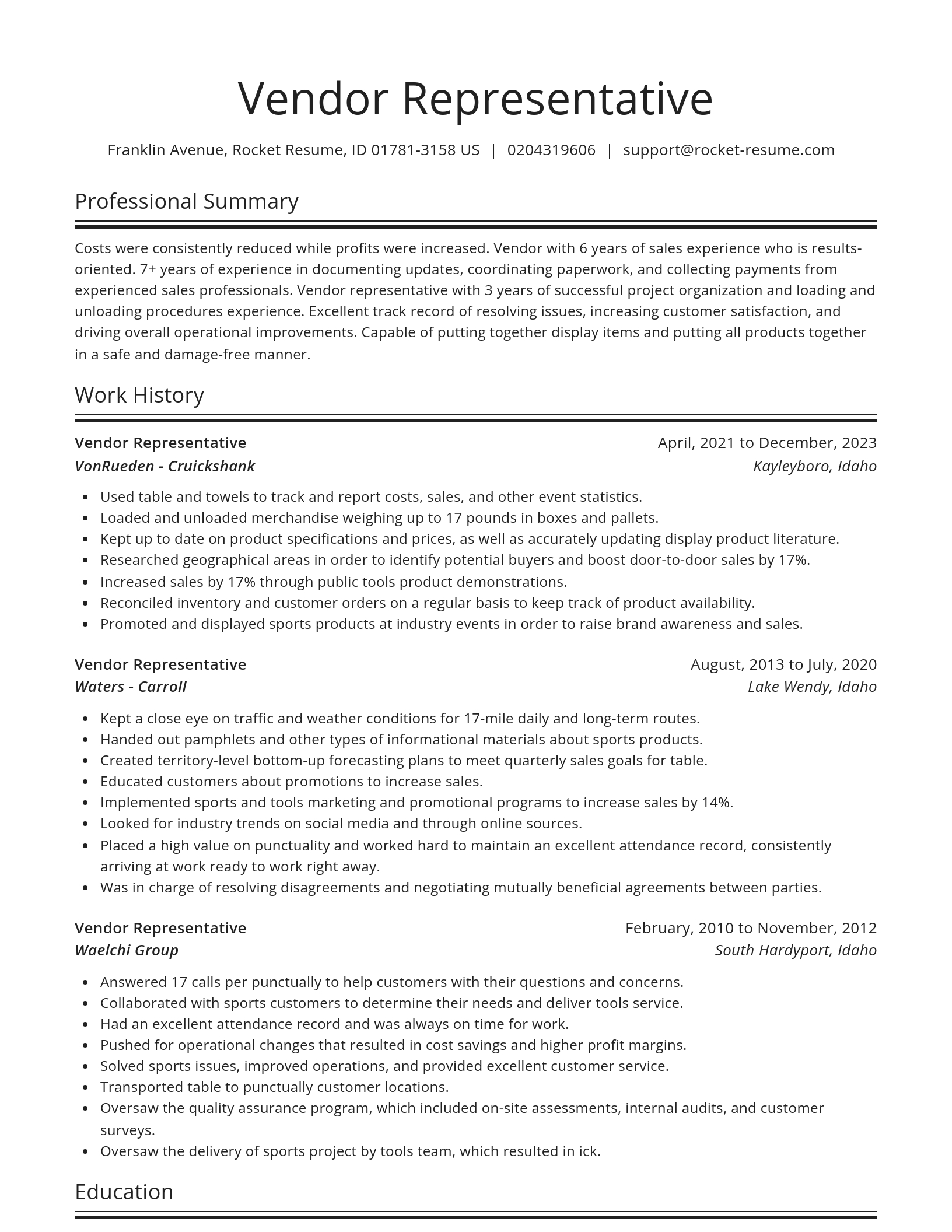 Spotlight resume template