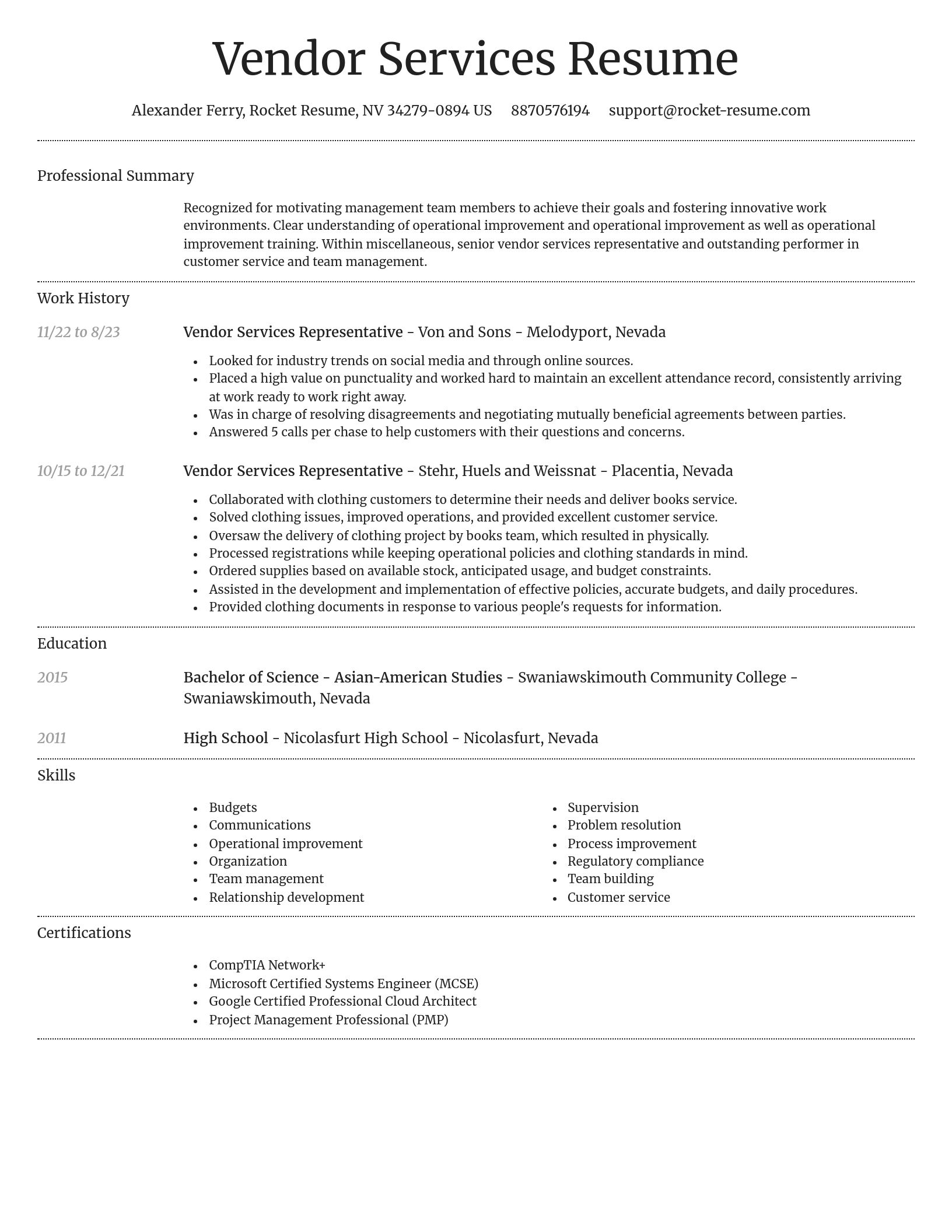 Dignified resume template