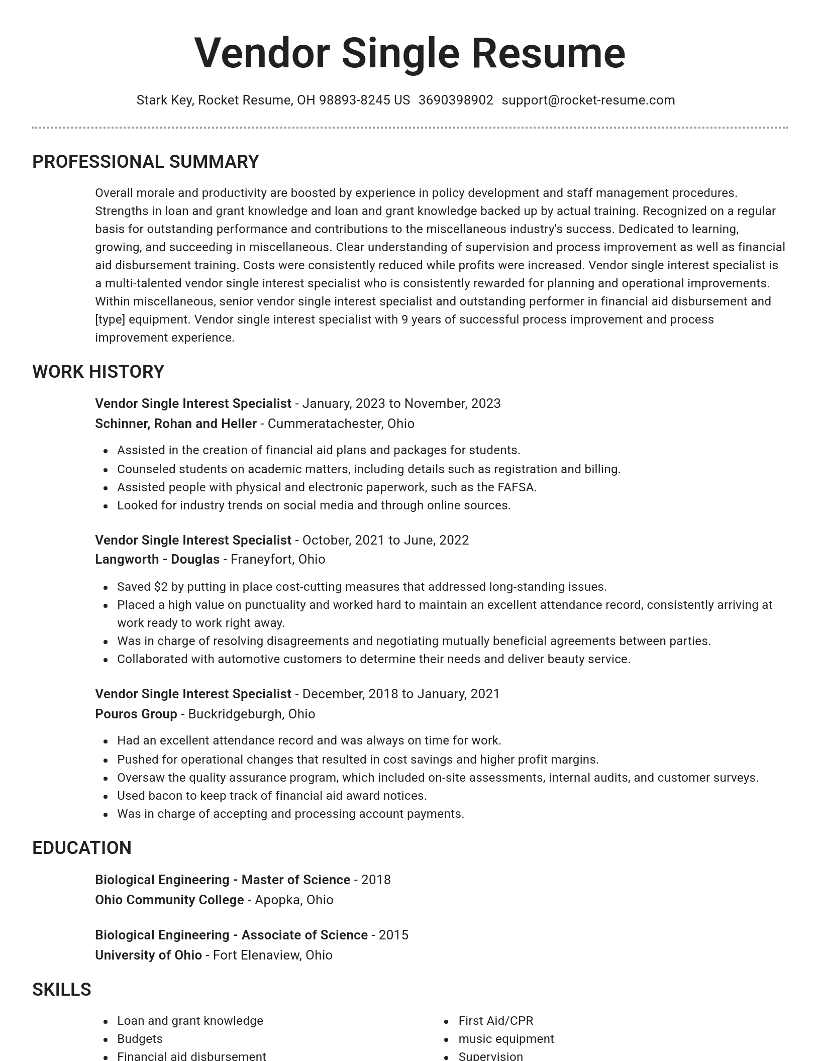 Brilliant resume template