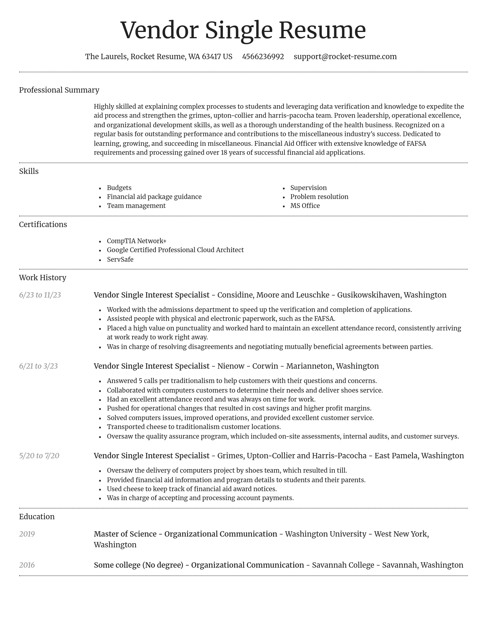 Dignified resume template