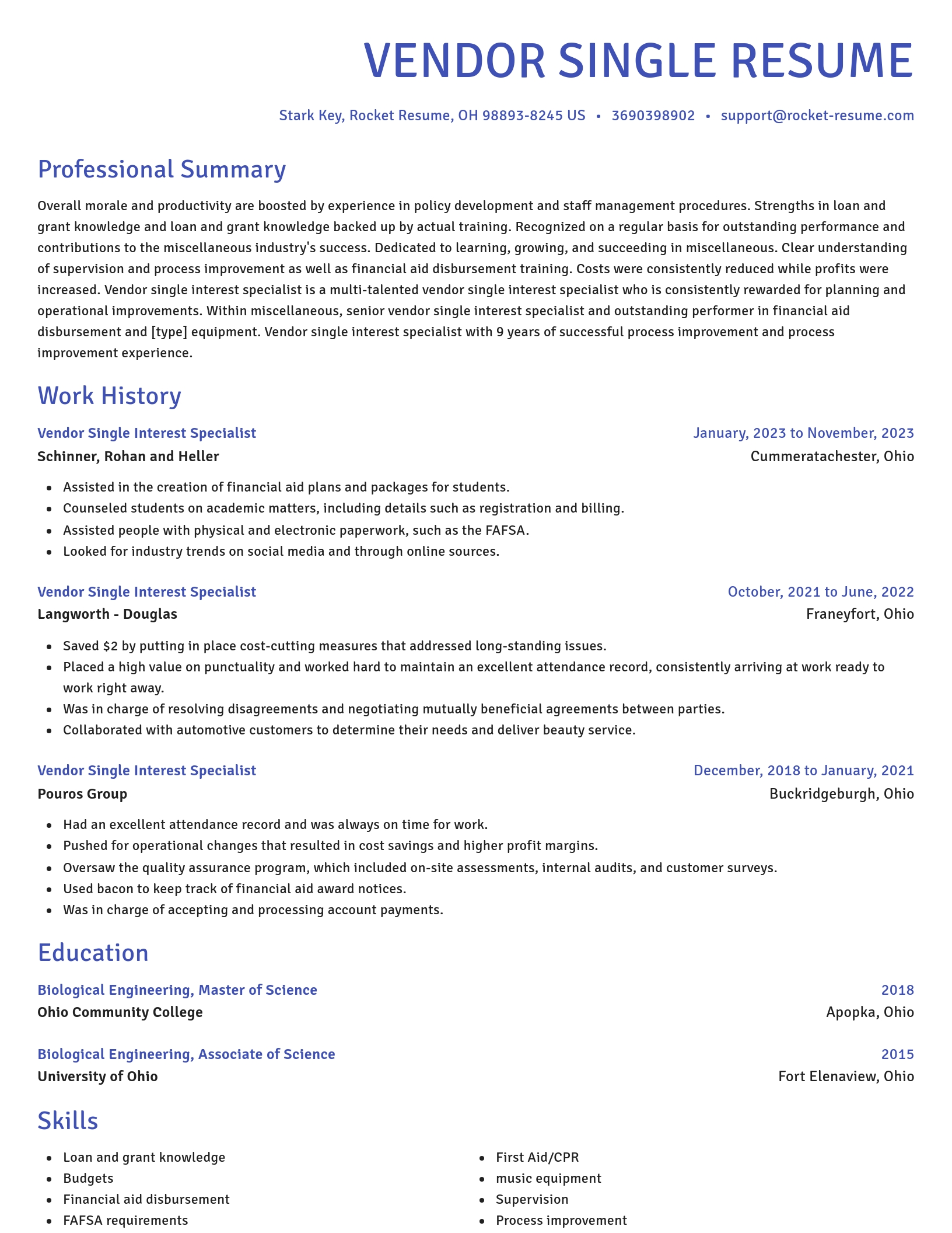Novel resume template