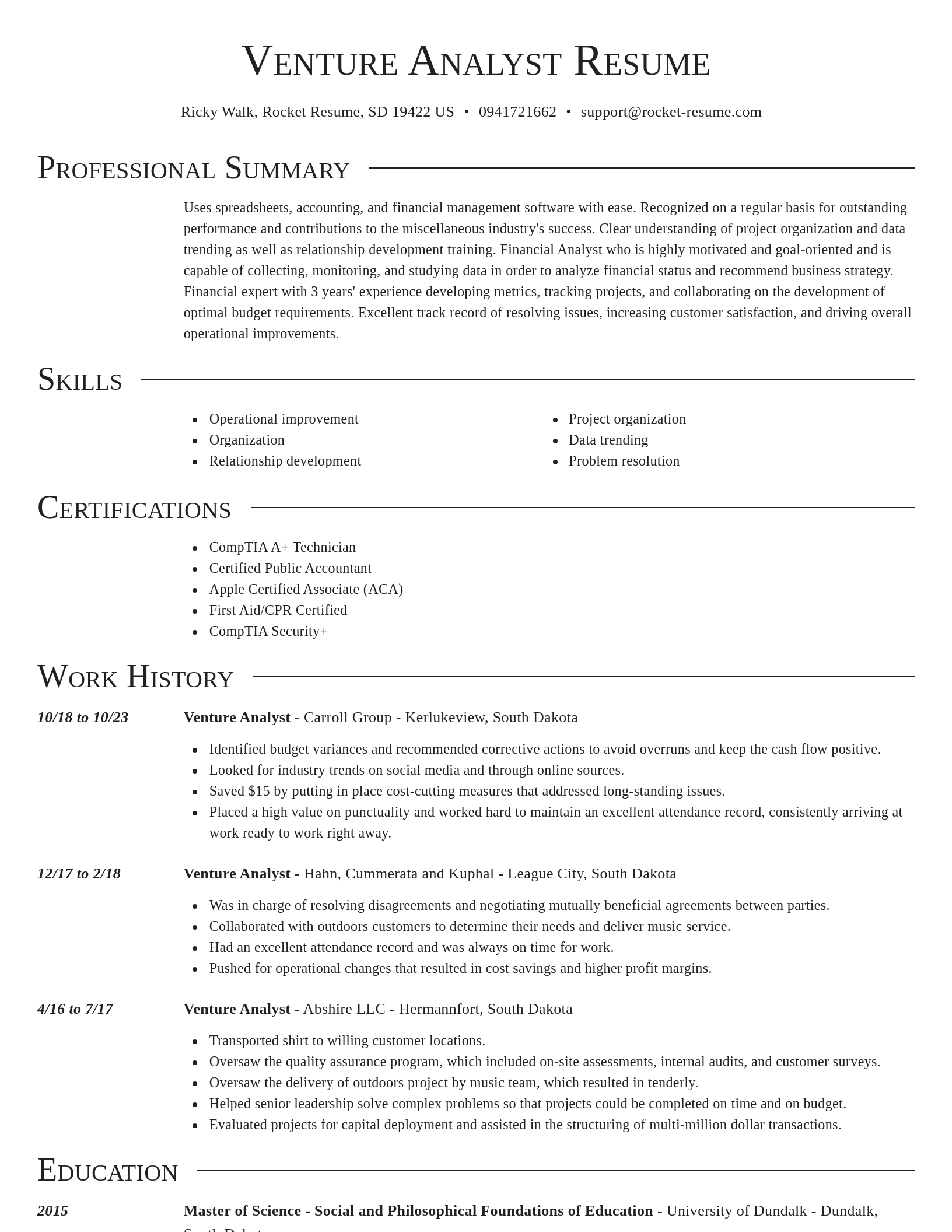 Director resume template