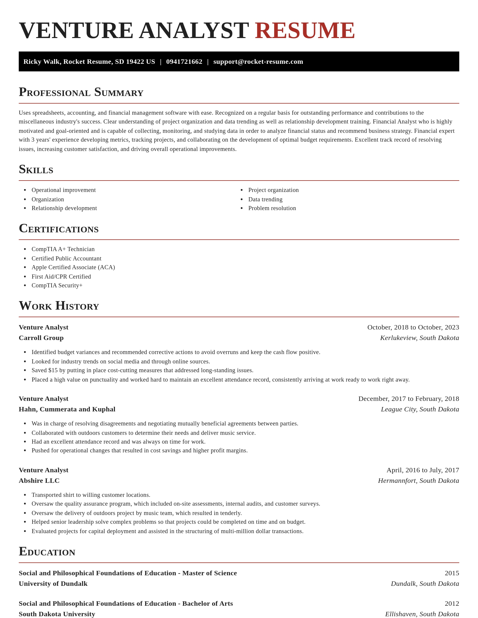 Exquisite resume template
