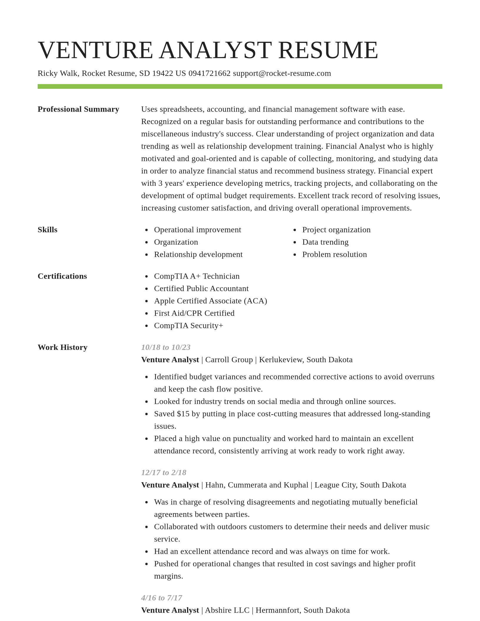 Smart resume template