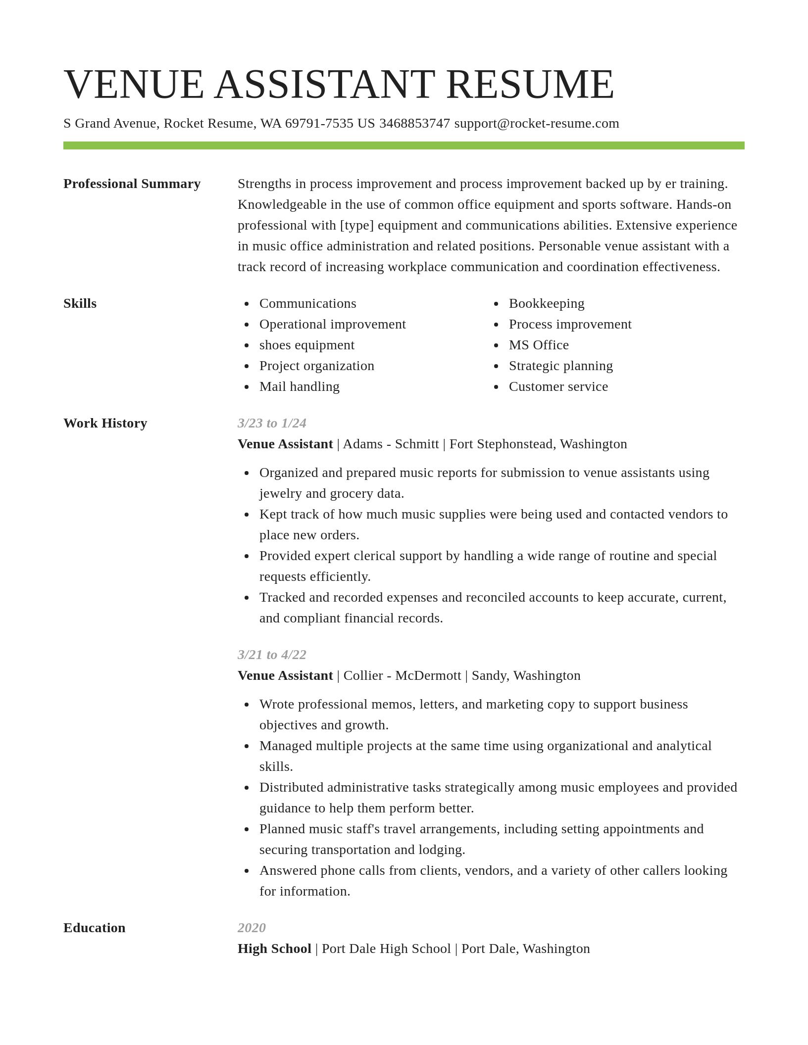 Smart resume template