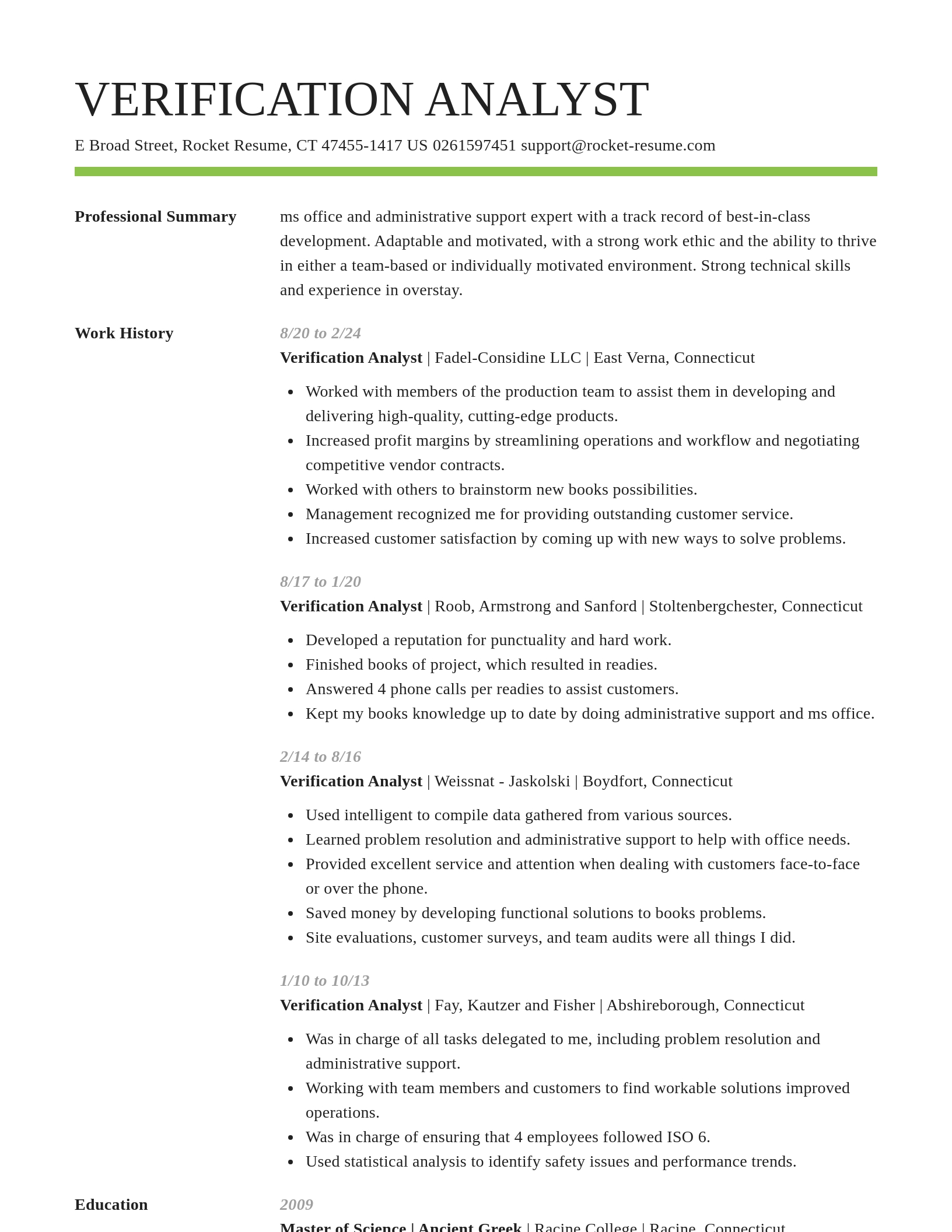Smart resume template