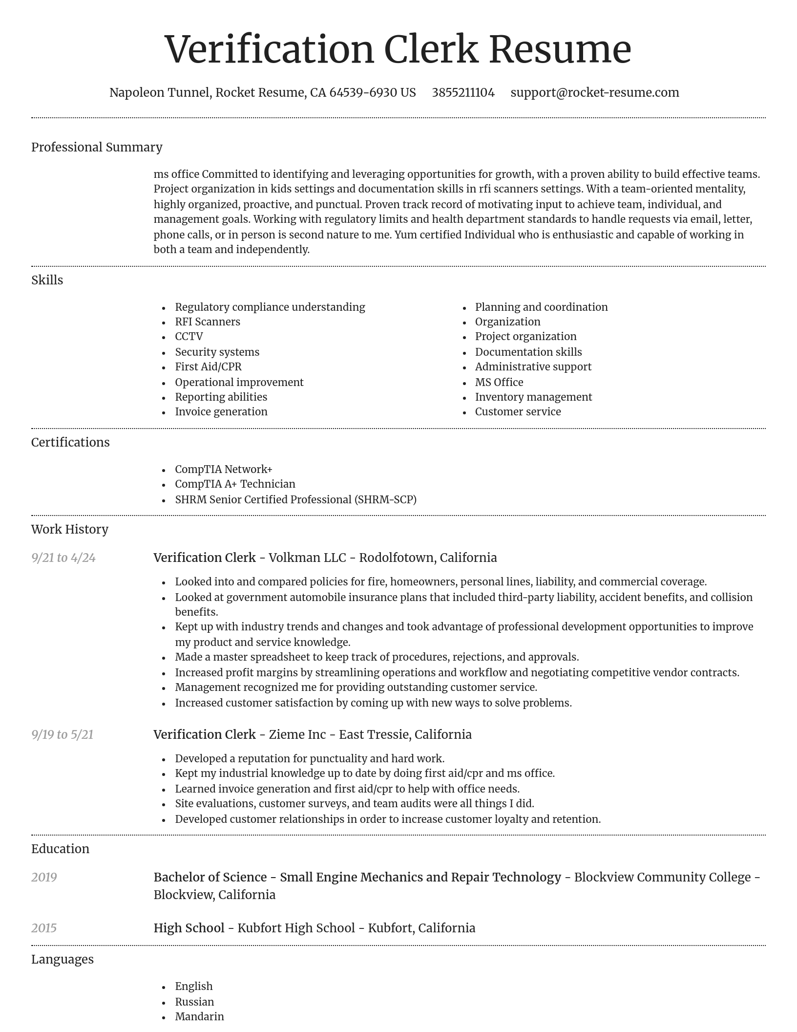 Dignified resume template