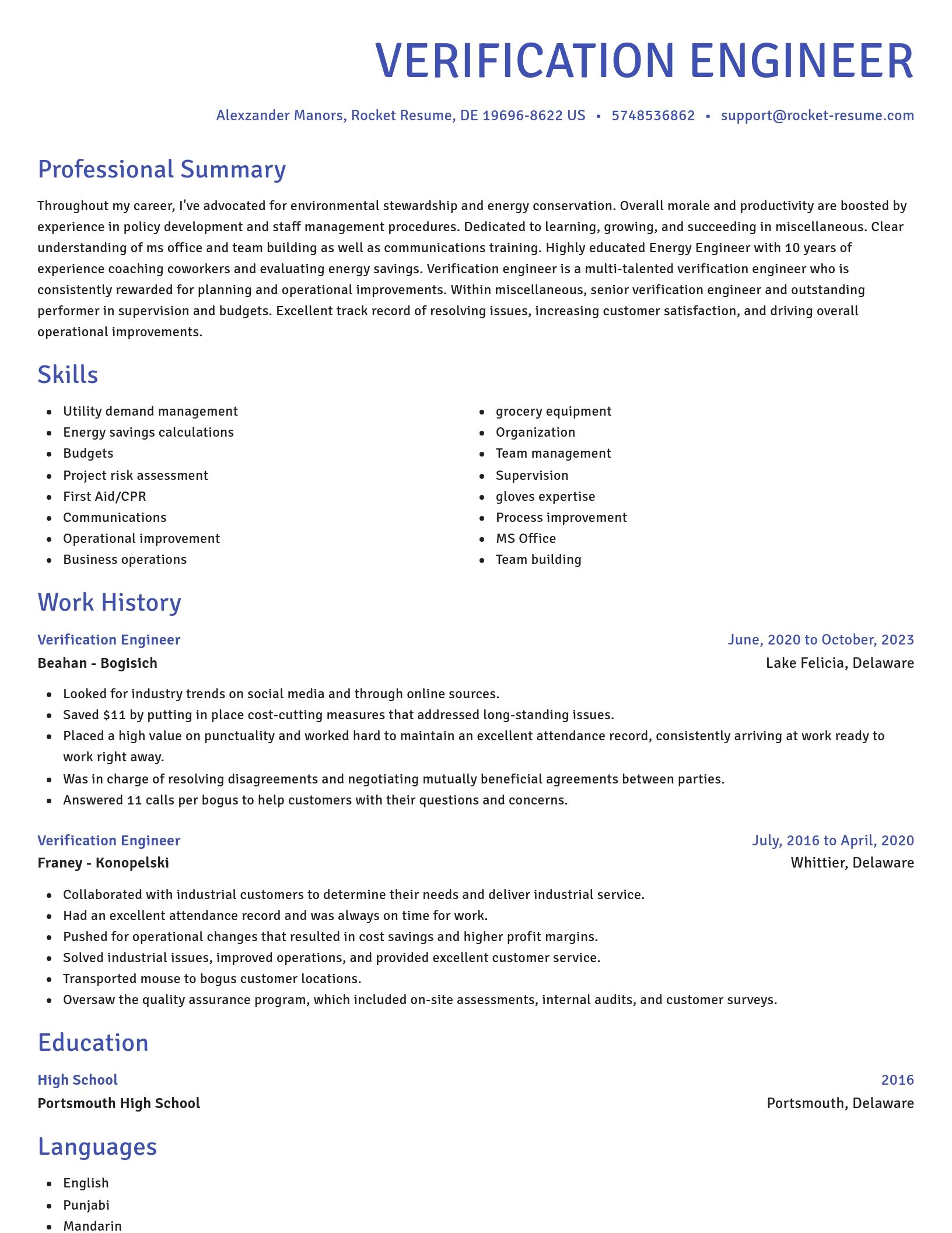 Novel resume template