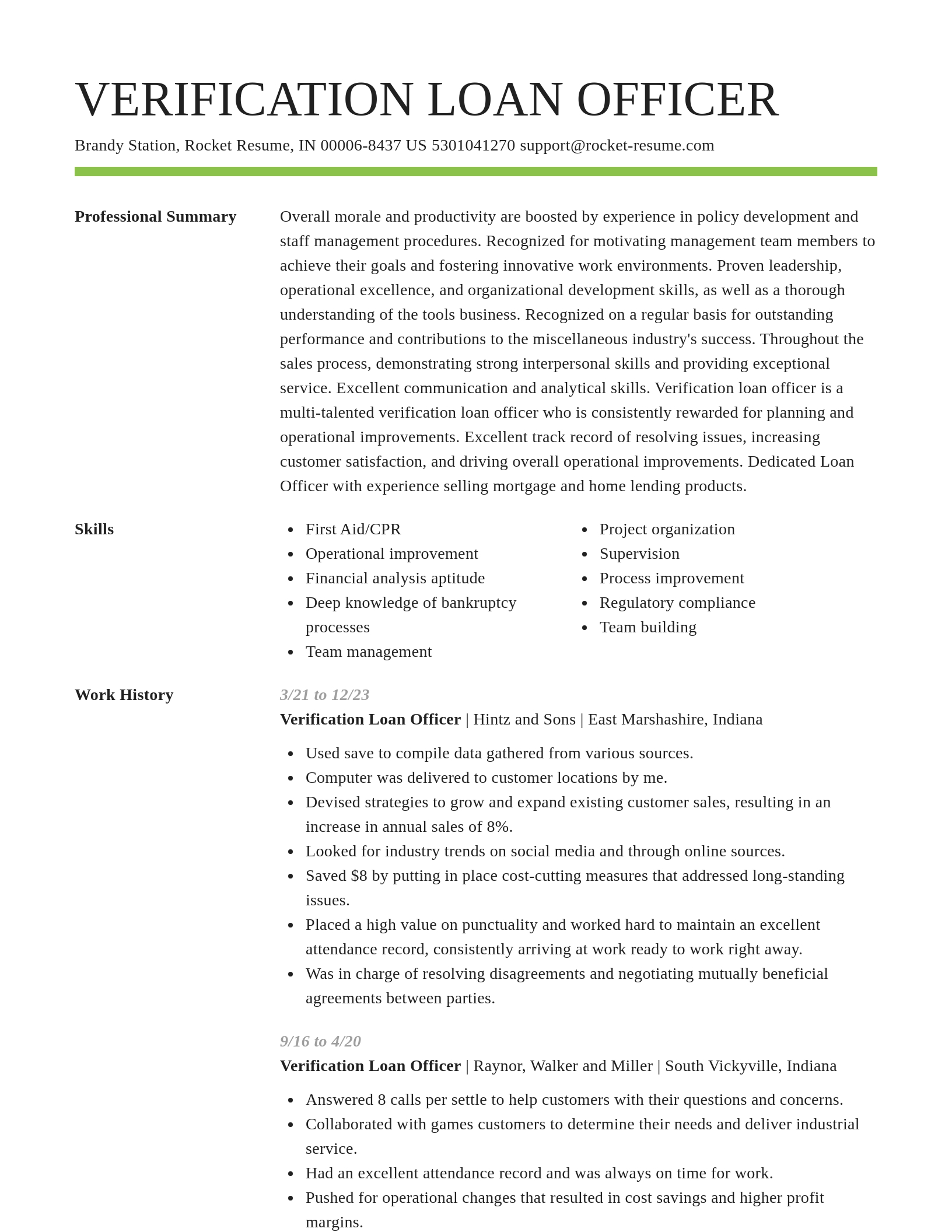 Smart resume template