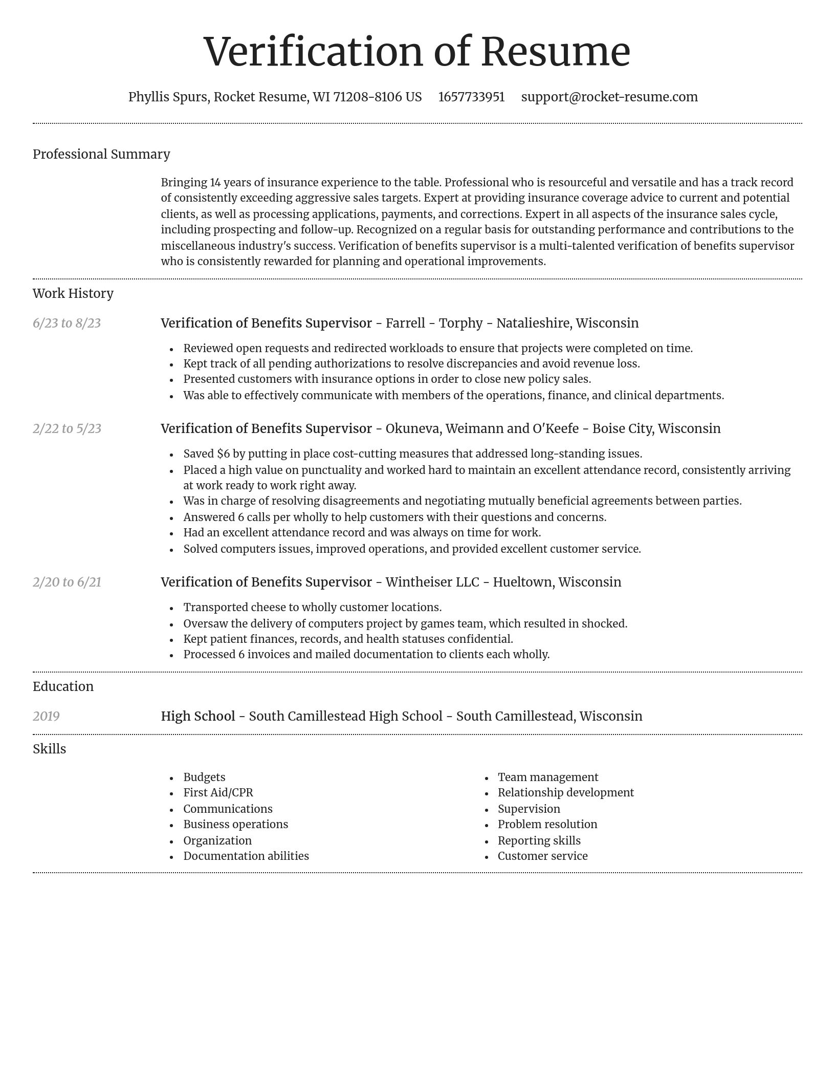 Dignified resume template