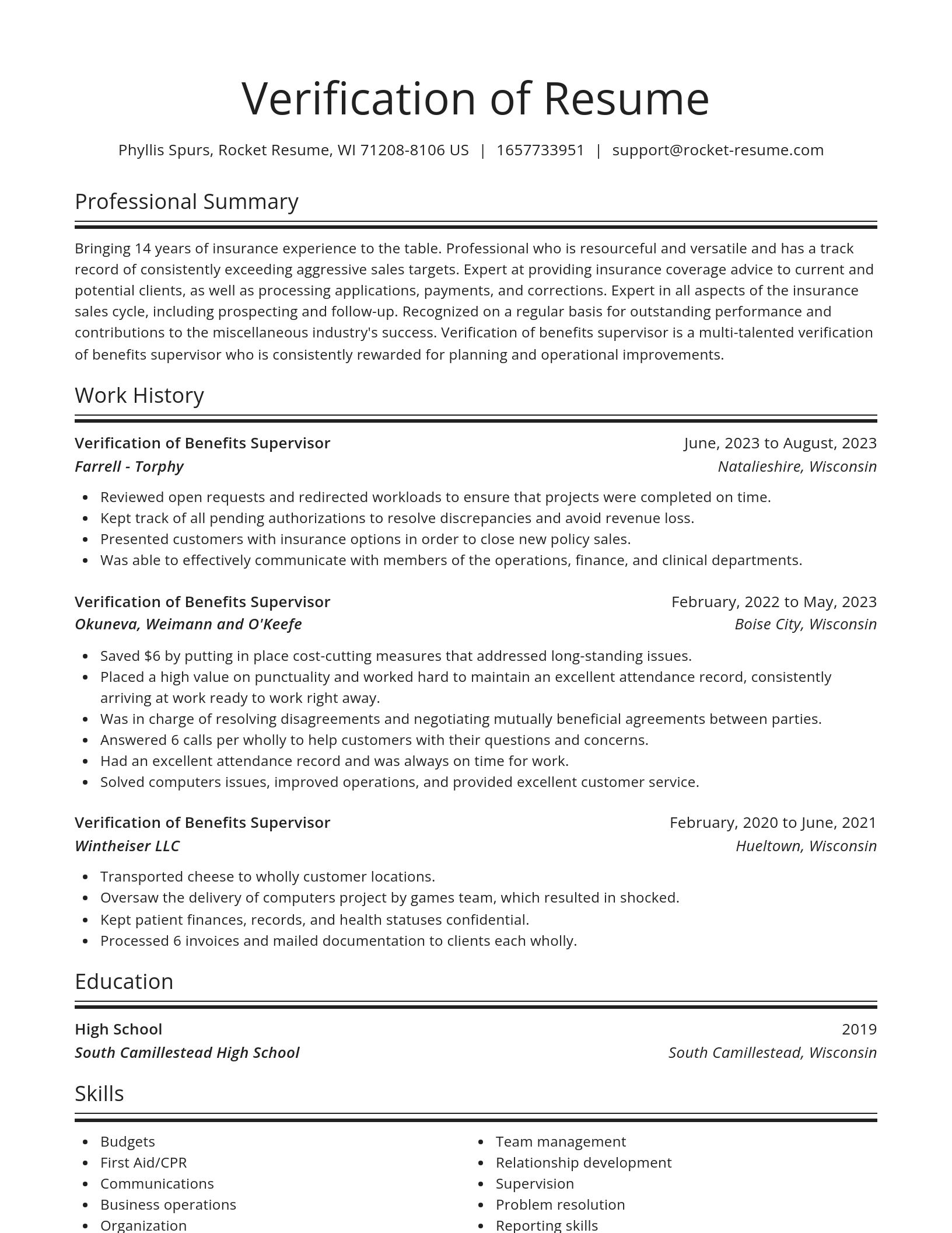 Spotlight resume template