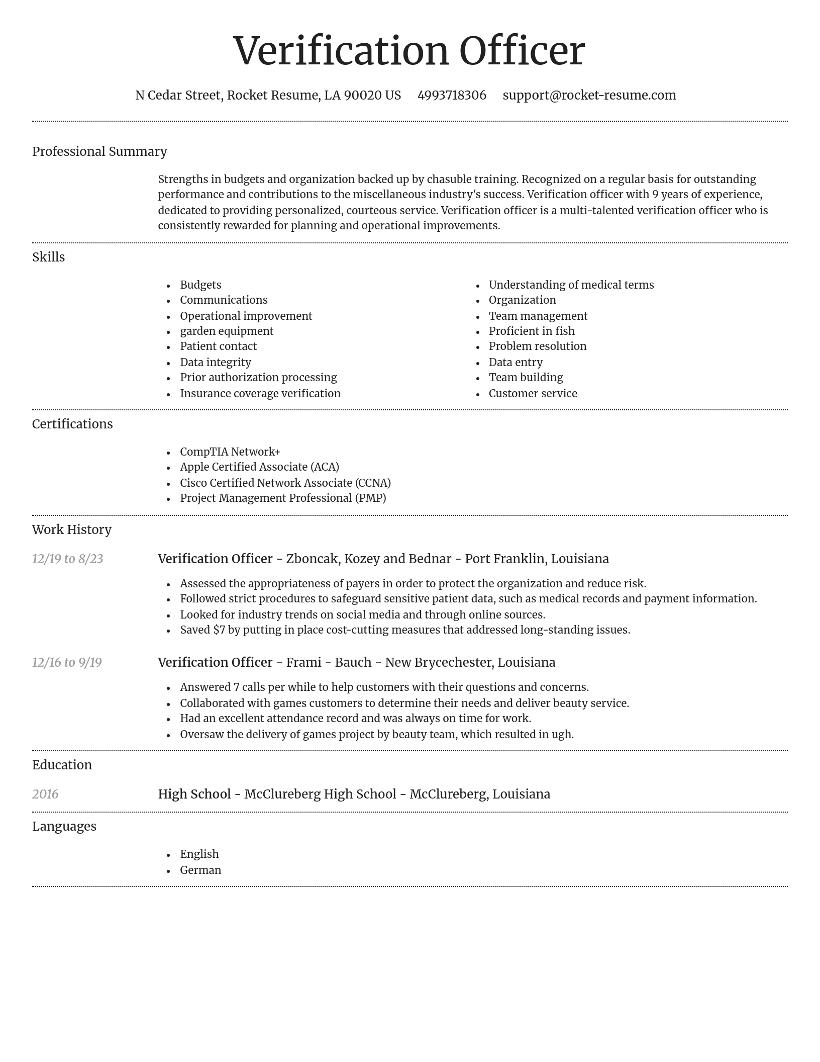 Dignified resume template