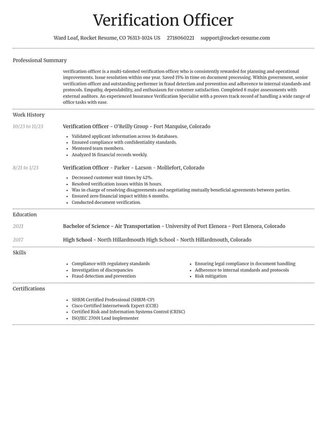 Dignified resume template