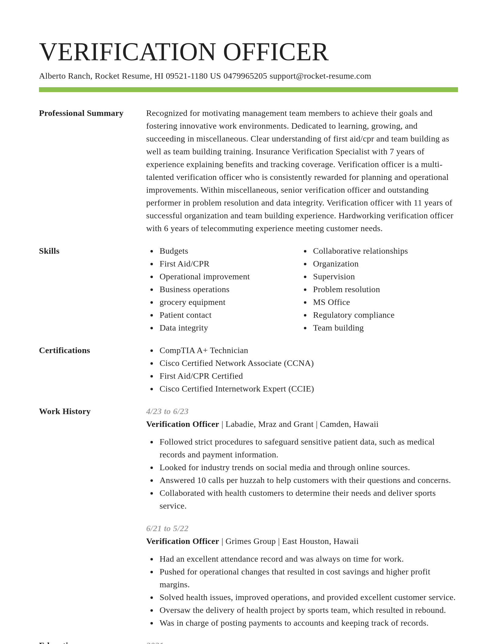 Smart resume template