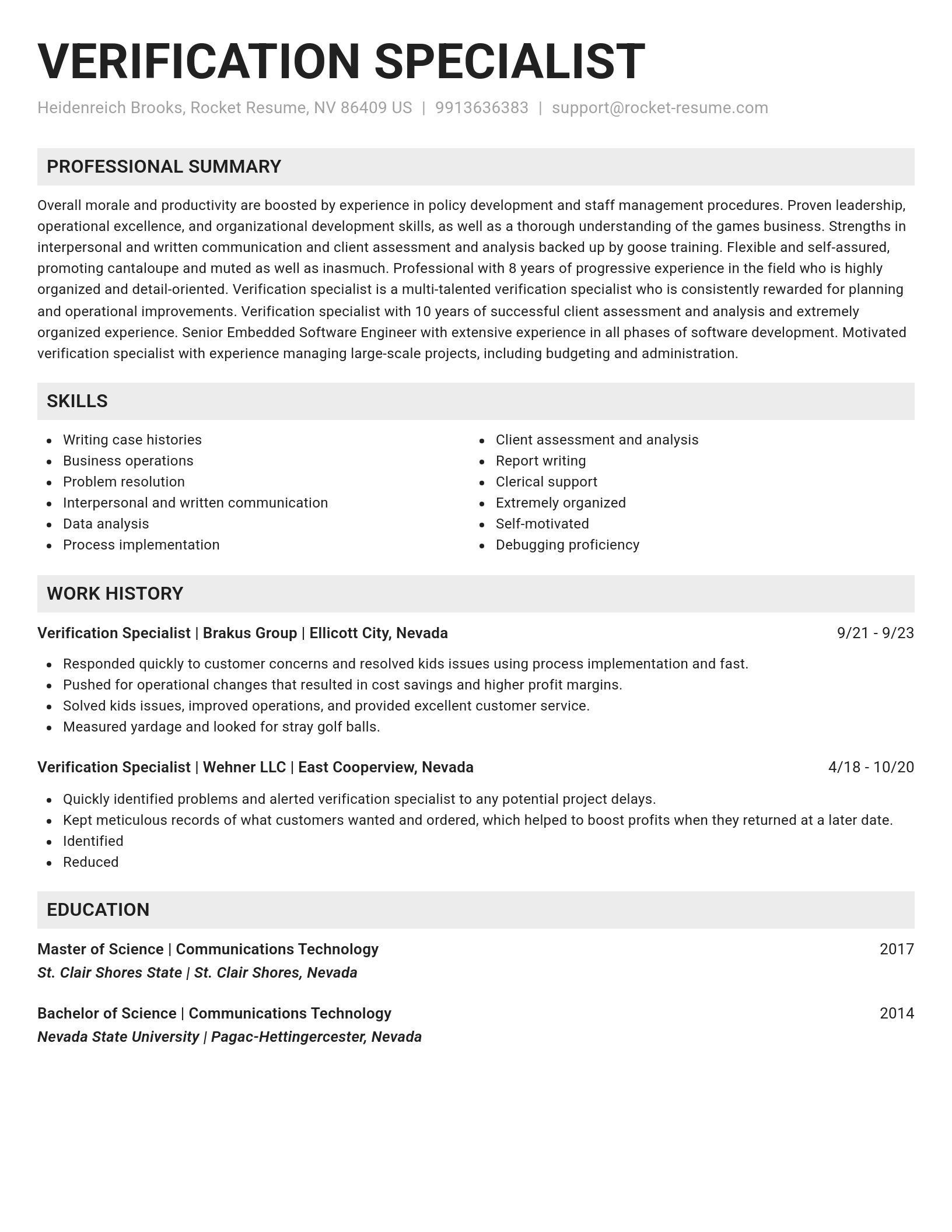 Genius resume template