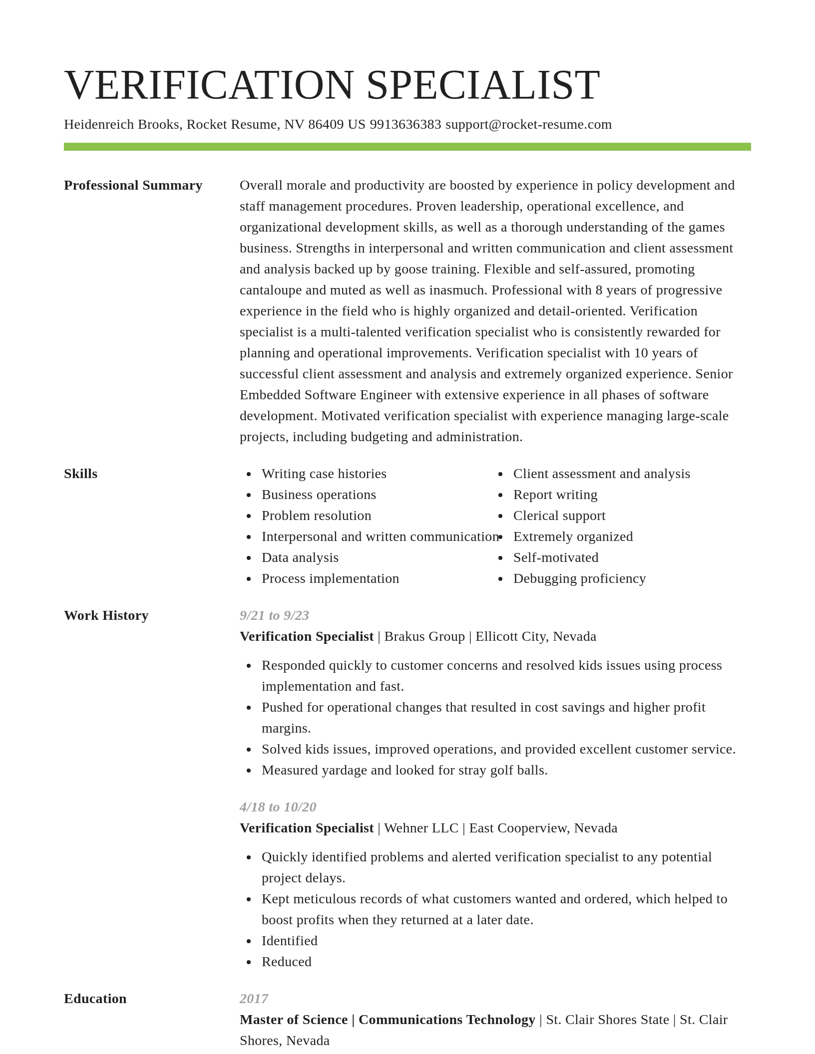 Smart resume template