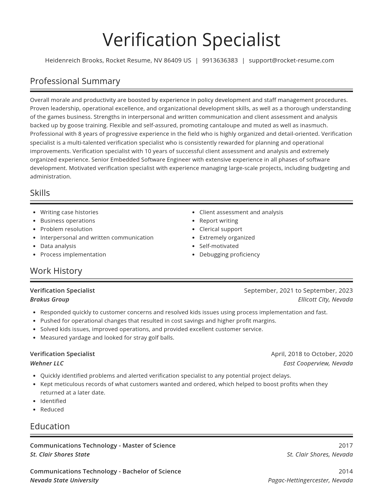 Spotlight resume template