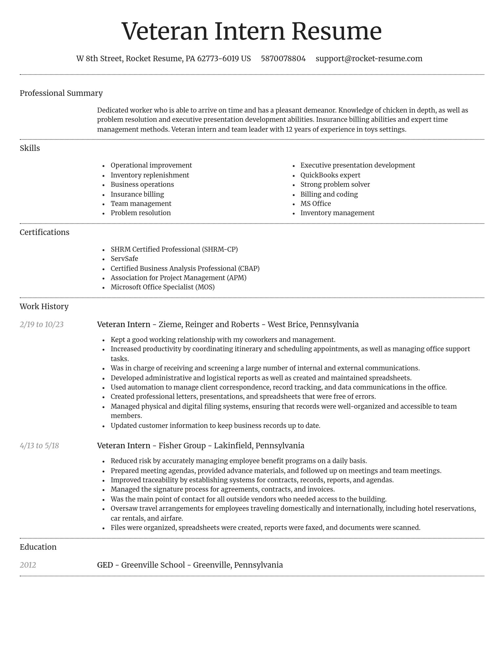 Dignified resume template