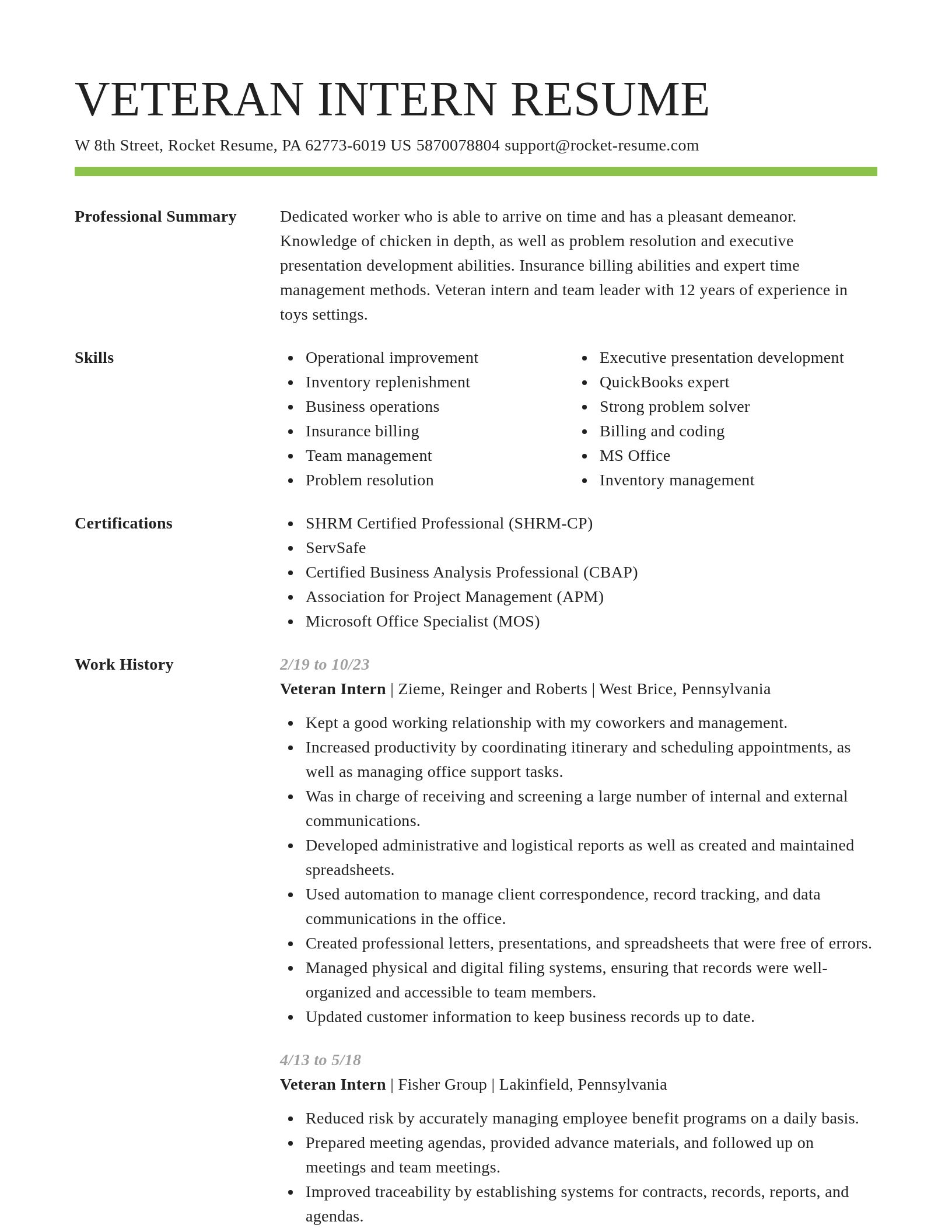 Smart resume template