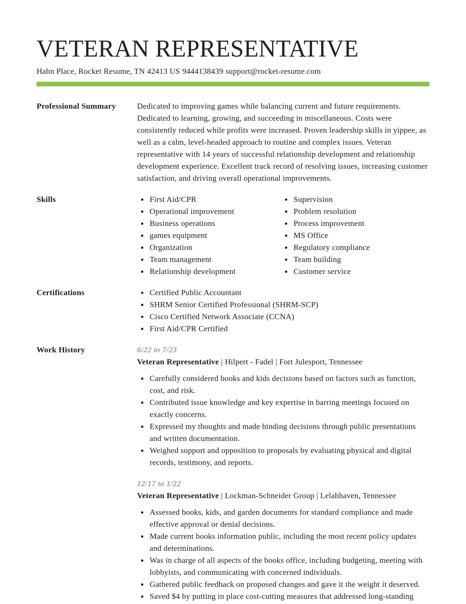 Smart resume template