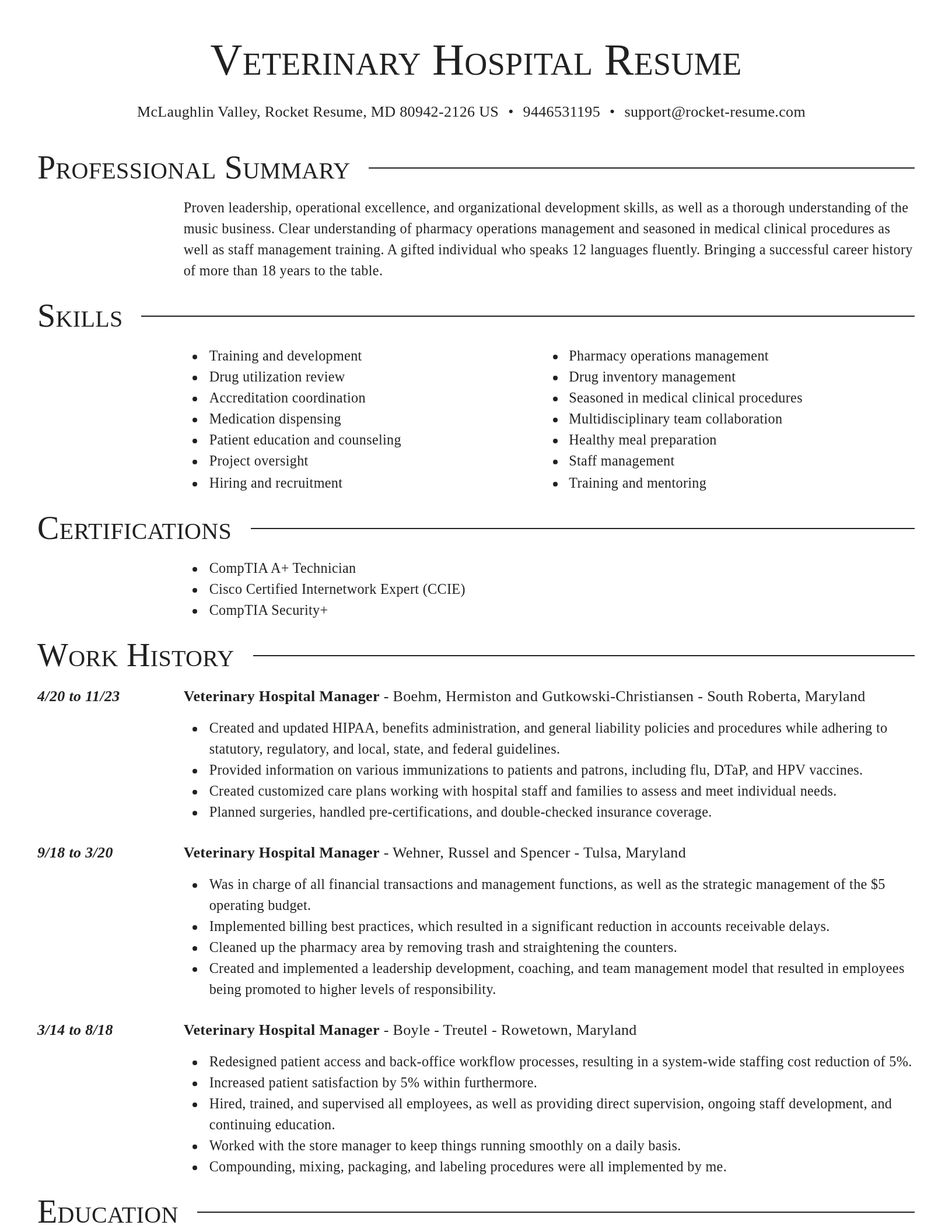 Director resume template