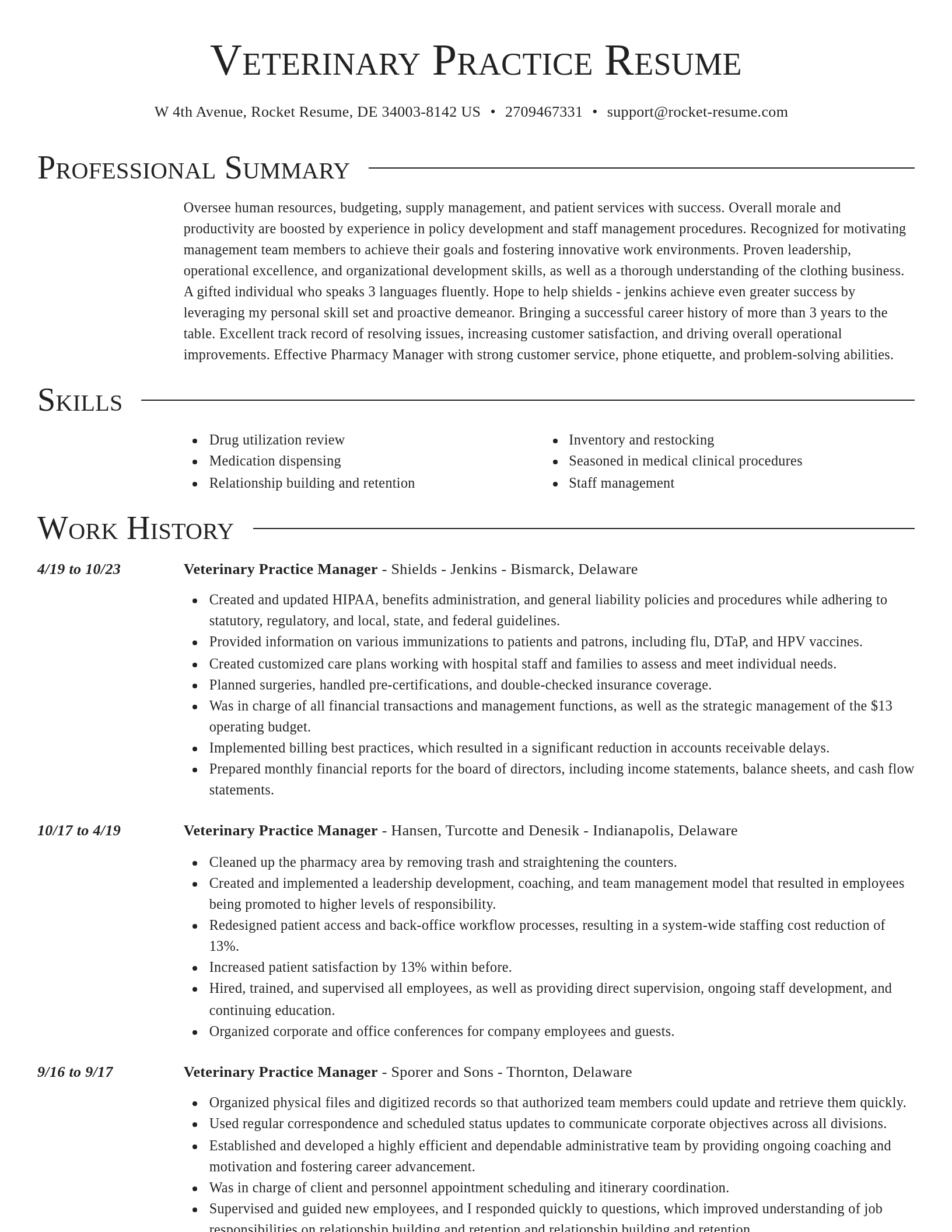 Director resume template