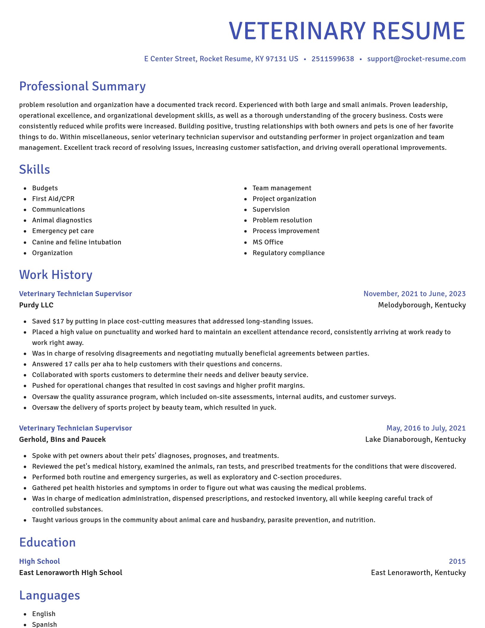 Novel resume template