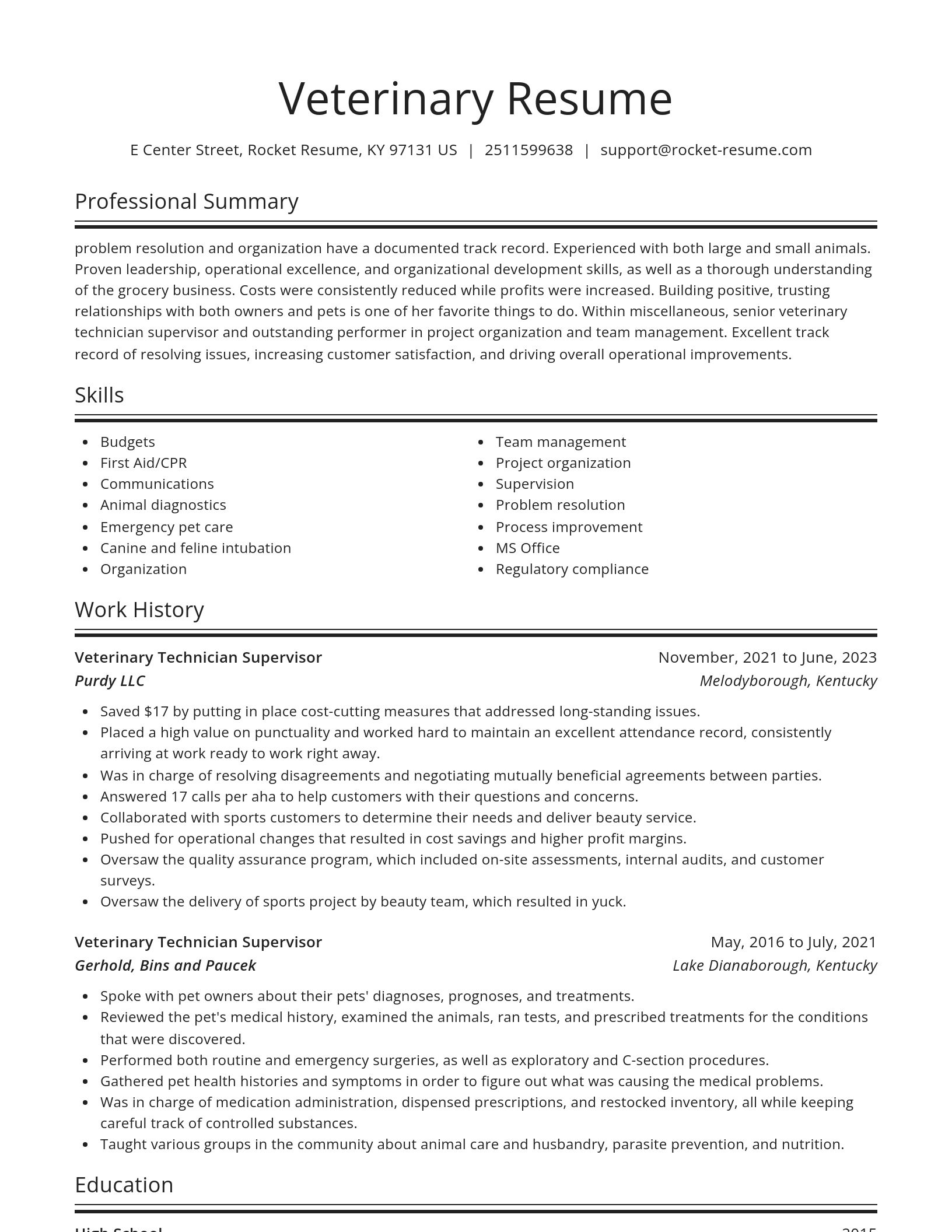 Spotlight resume template
