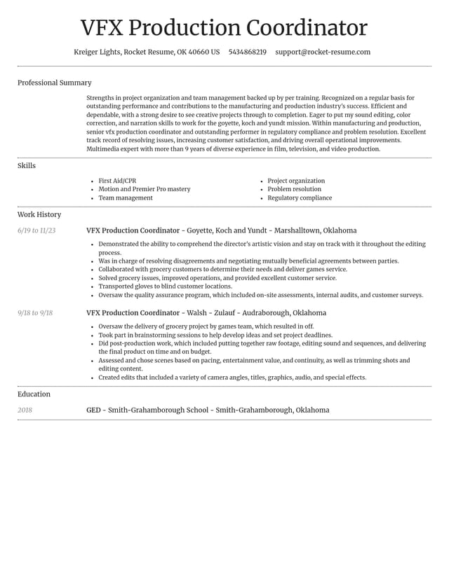 Dignified resume template