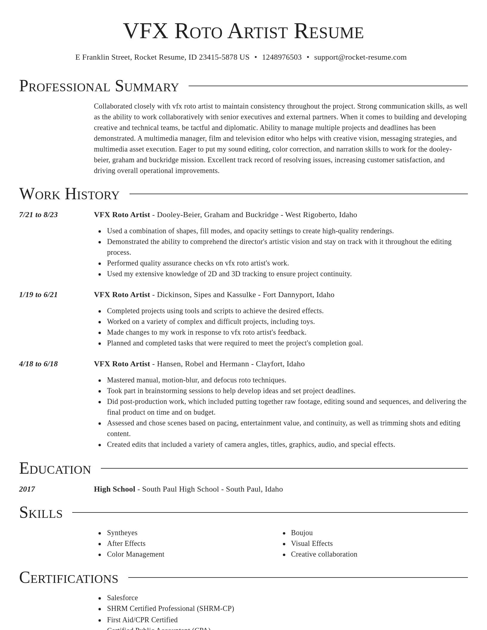 Director resume template
