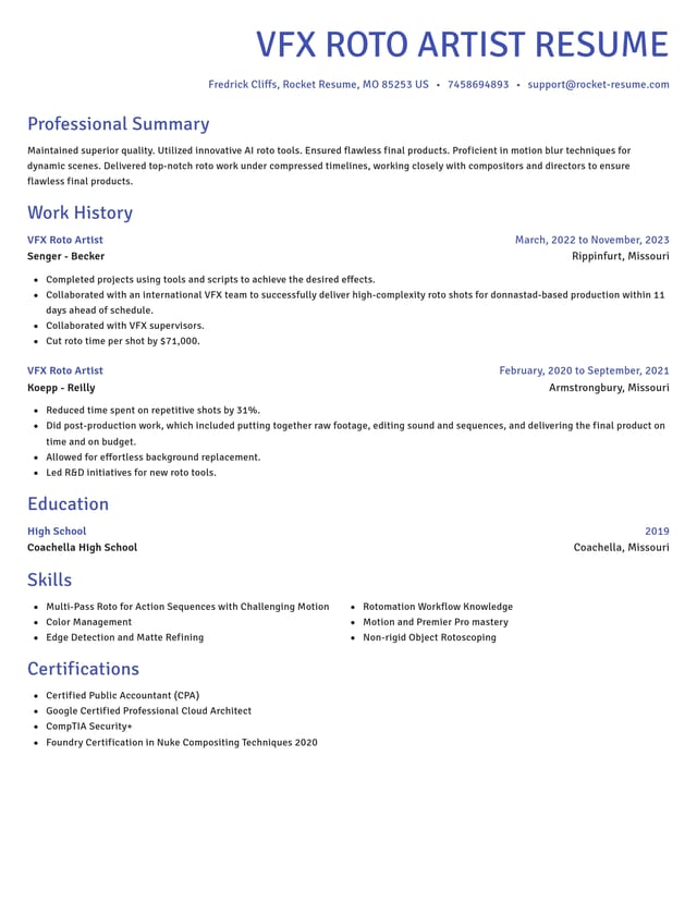 Novel resume template