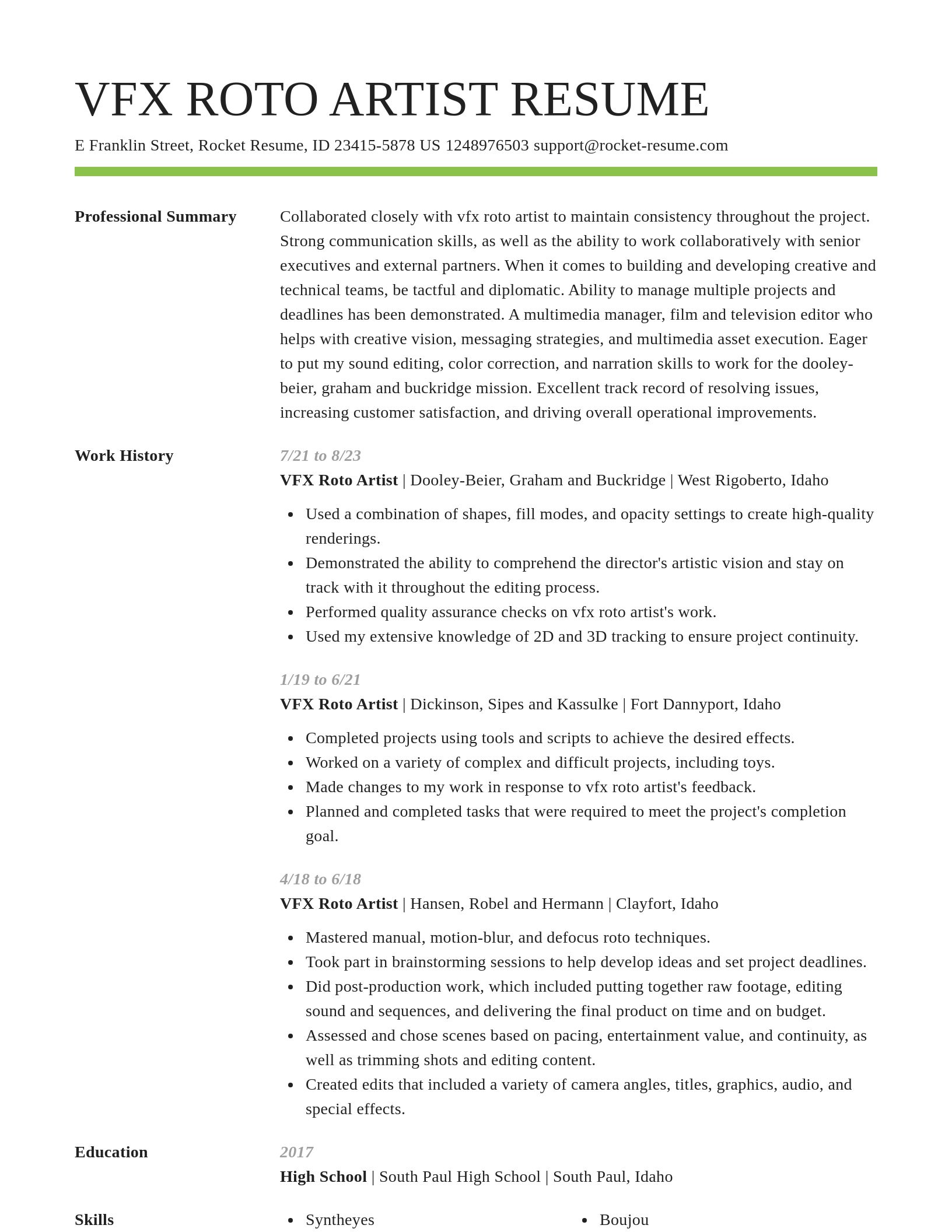 Smart resume template