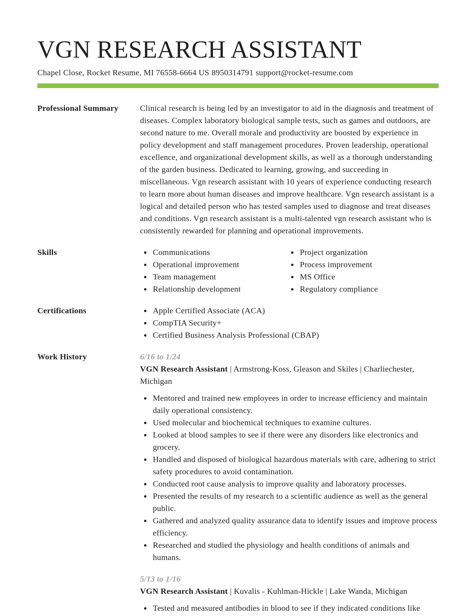 Smart resume template