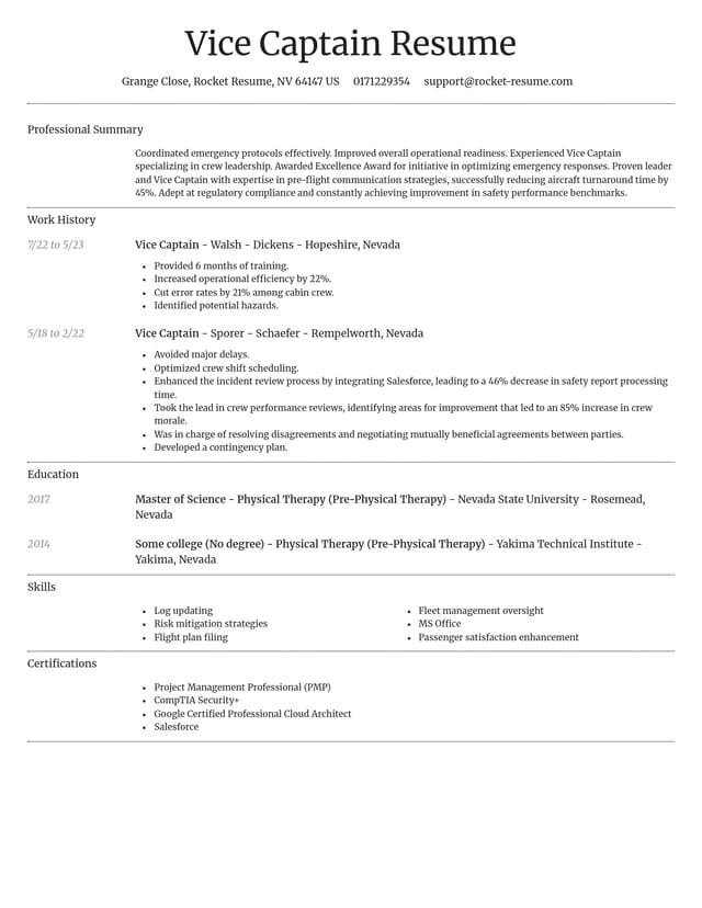 Dignified resume template