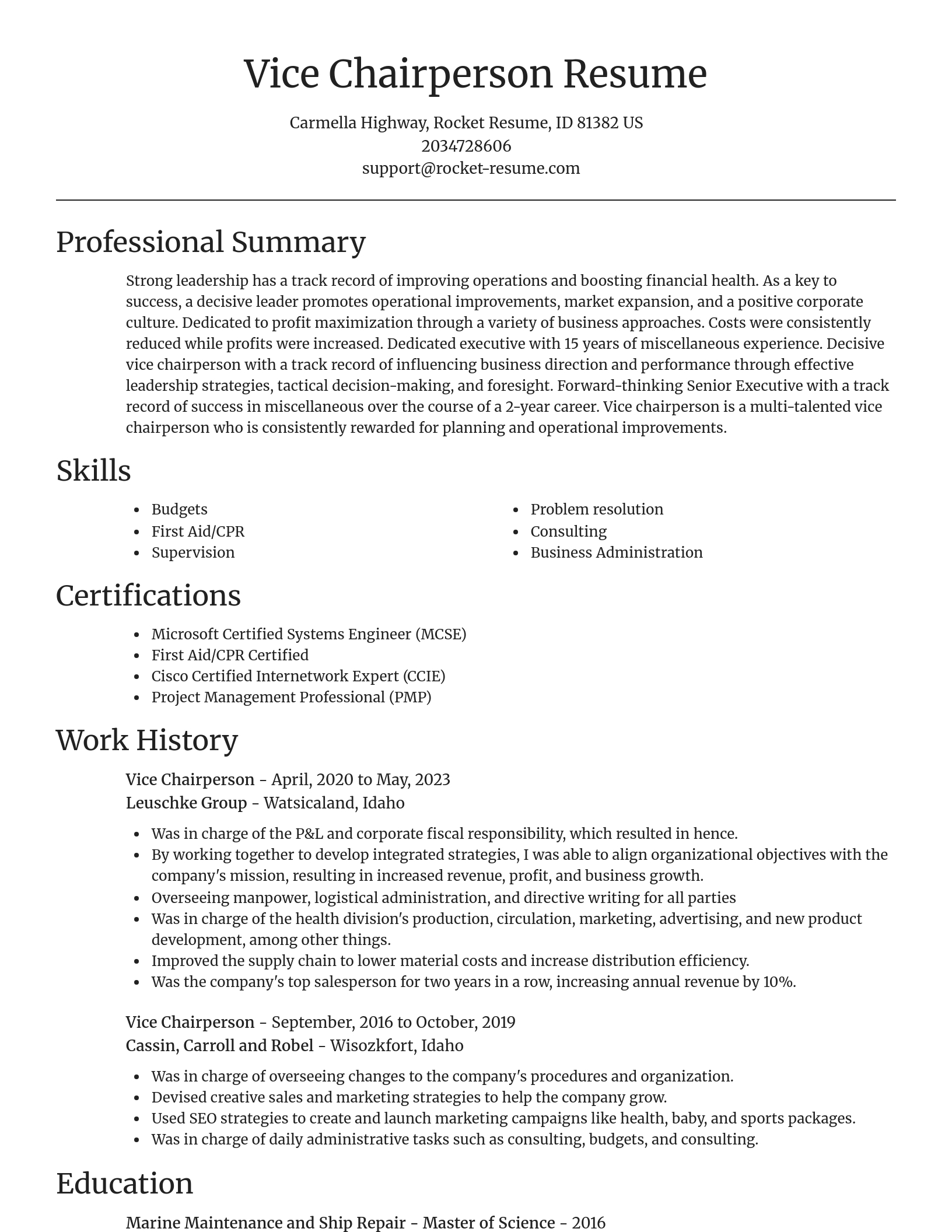 Focal Point resume template