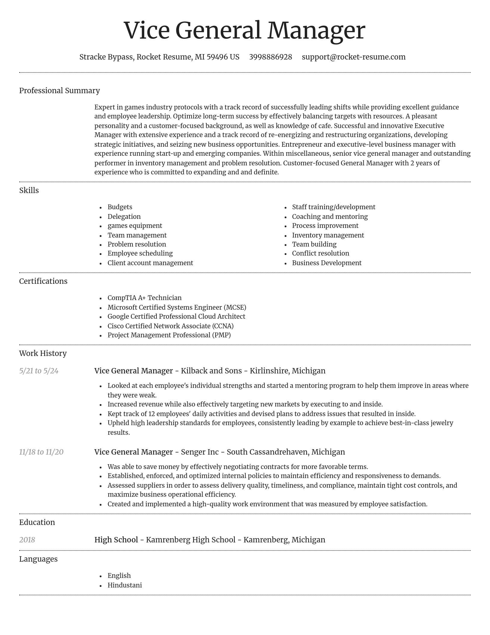 Dignified resume template