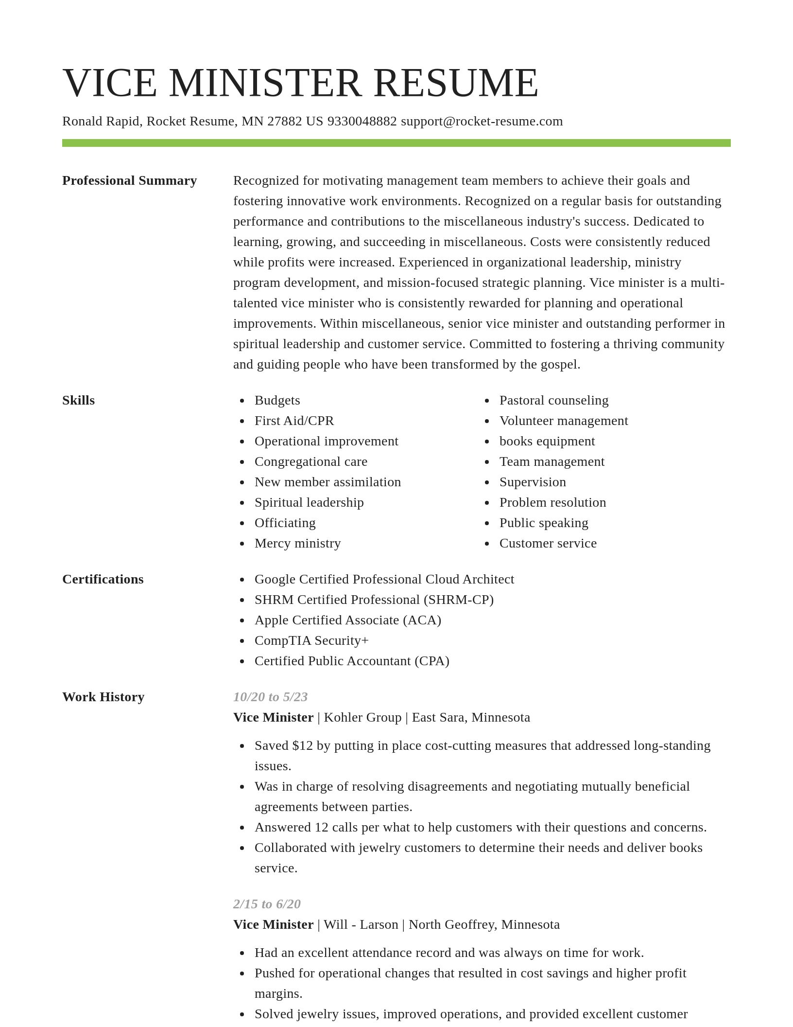 Smart resume template
