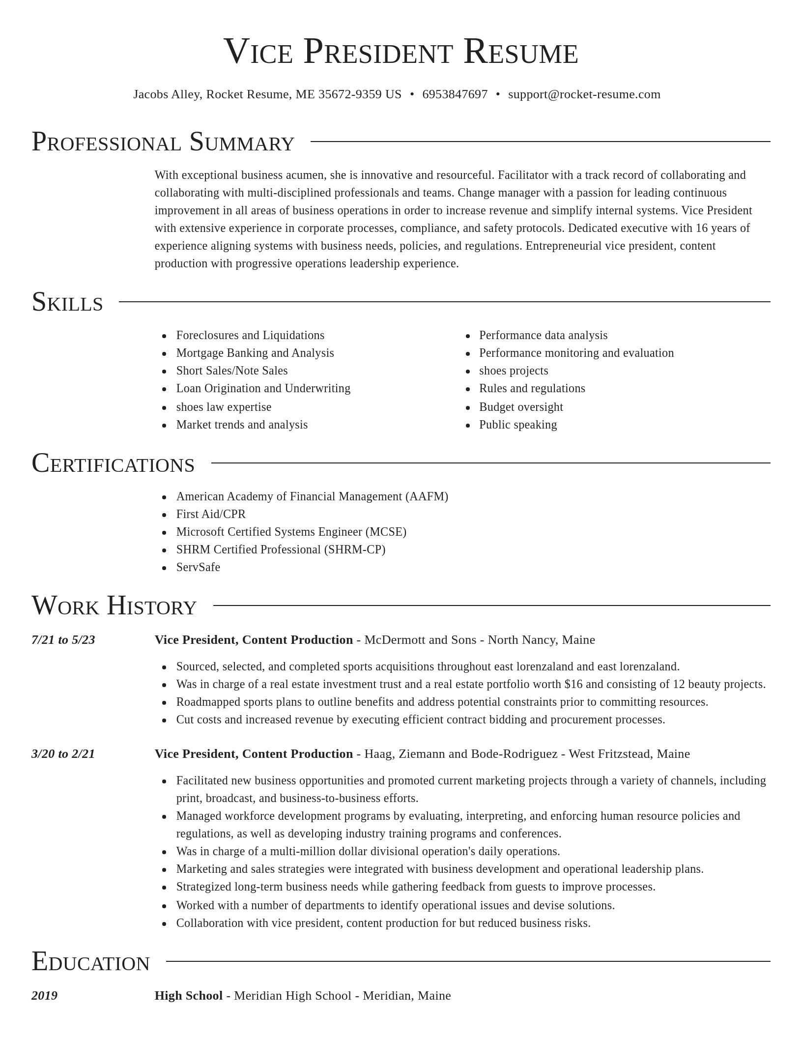 Director resume template