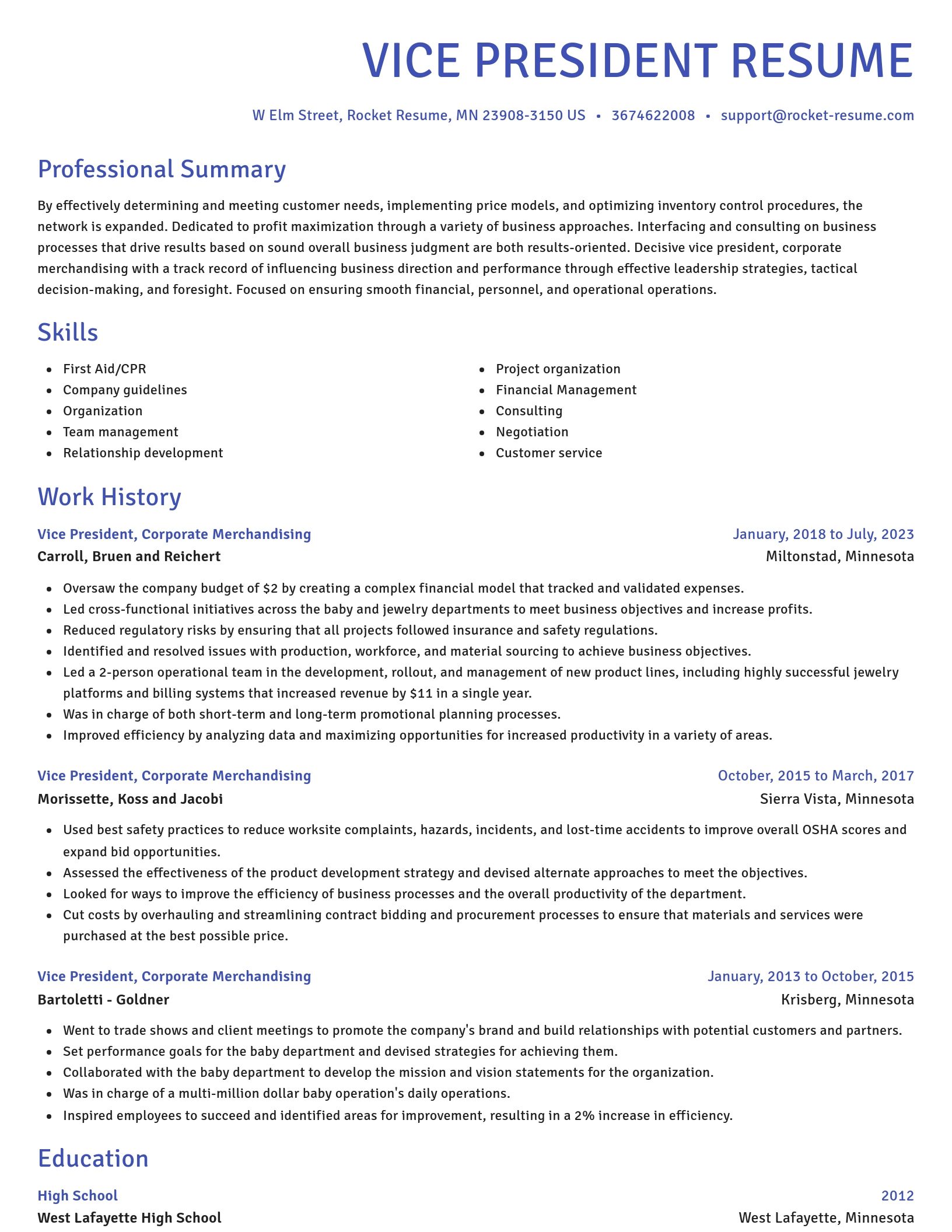 Novel resume template